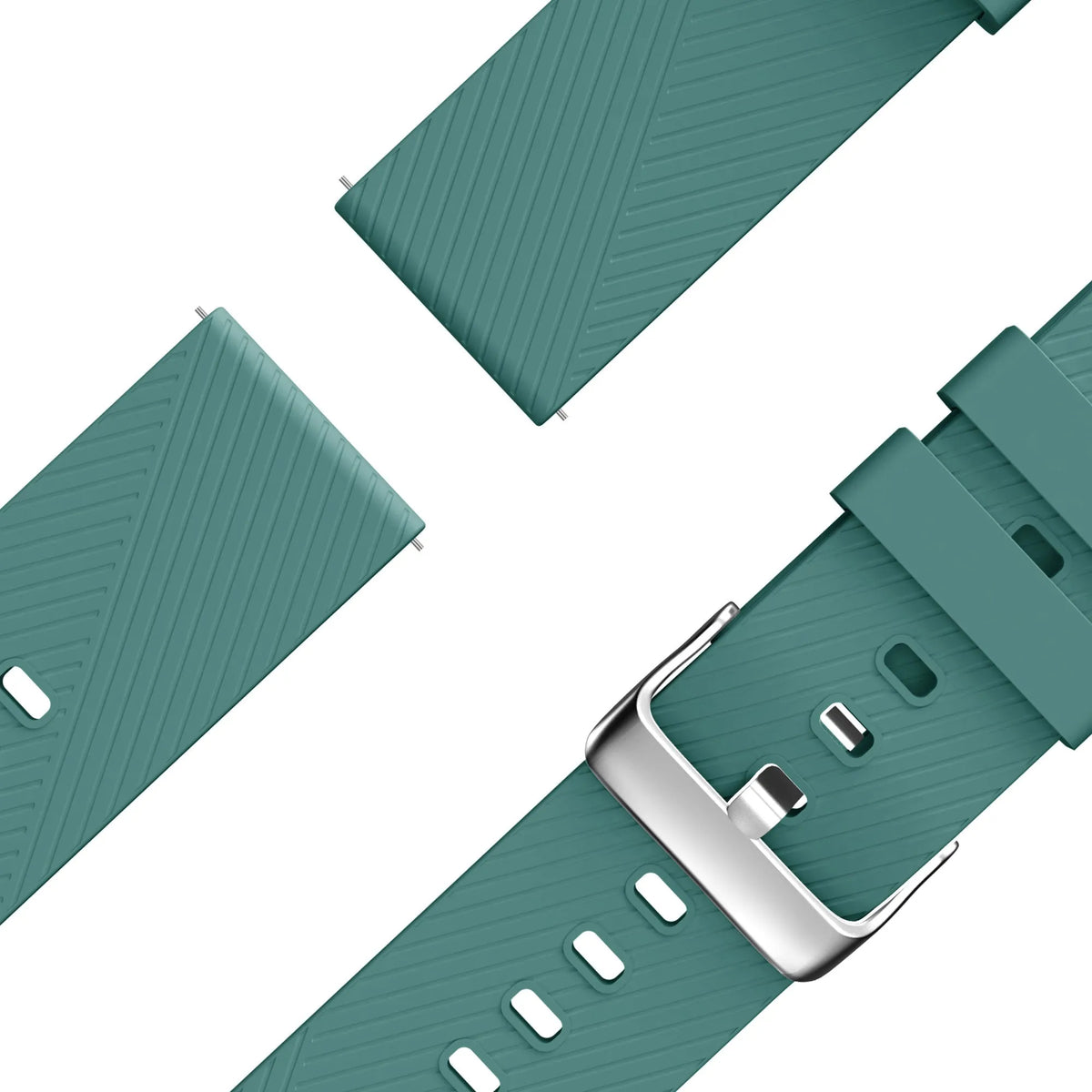 Silicone Strap 'Deluxe', laid flat, joined, 45° top view