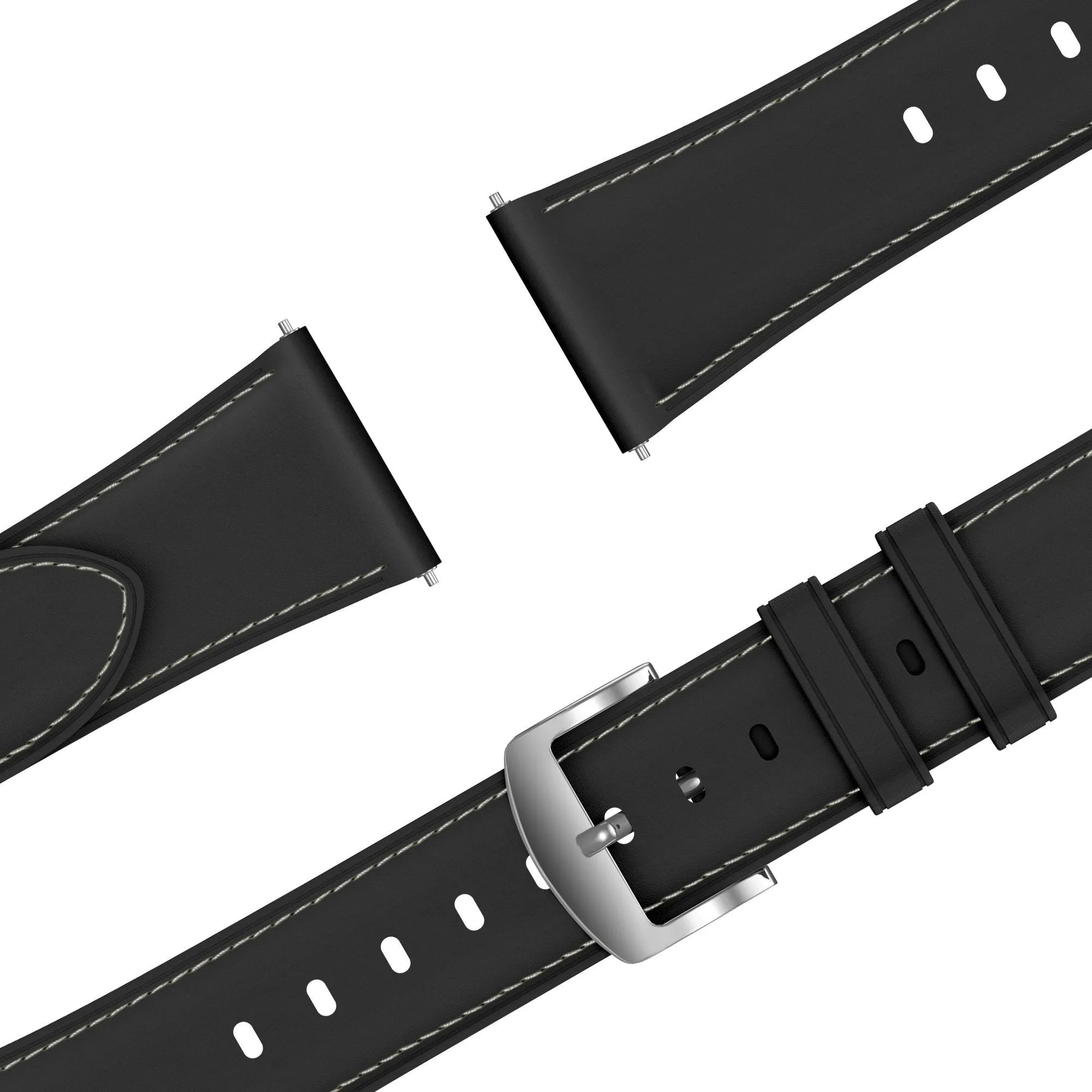 Bandz Actyve Smartwatch 20mm Lederarmband 'Easy Fit' (Schwarz)