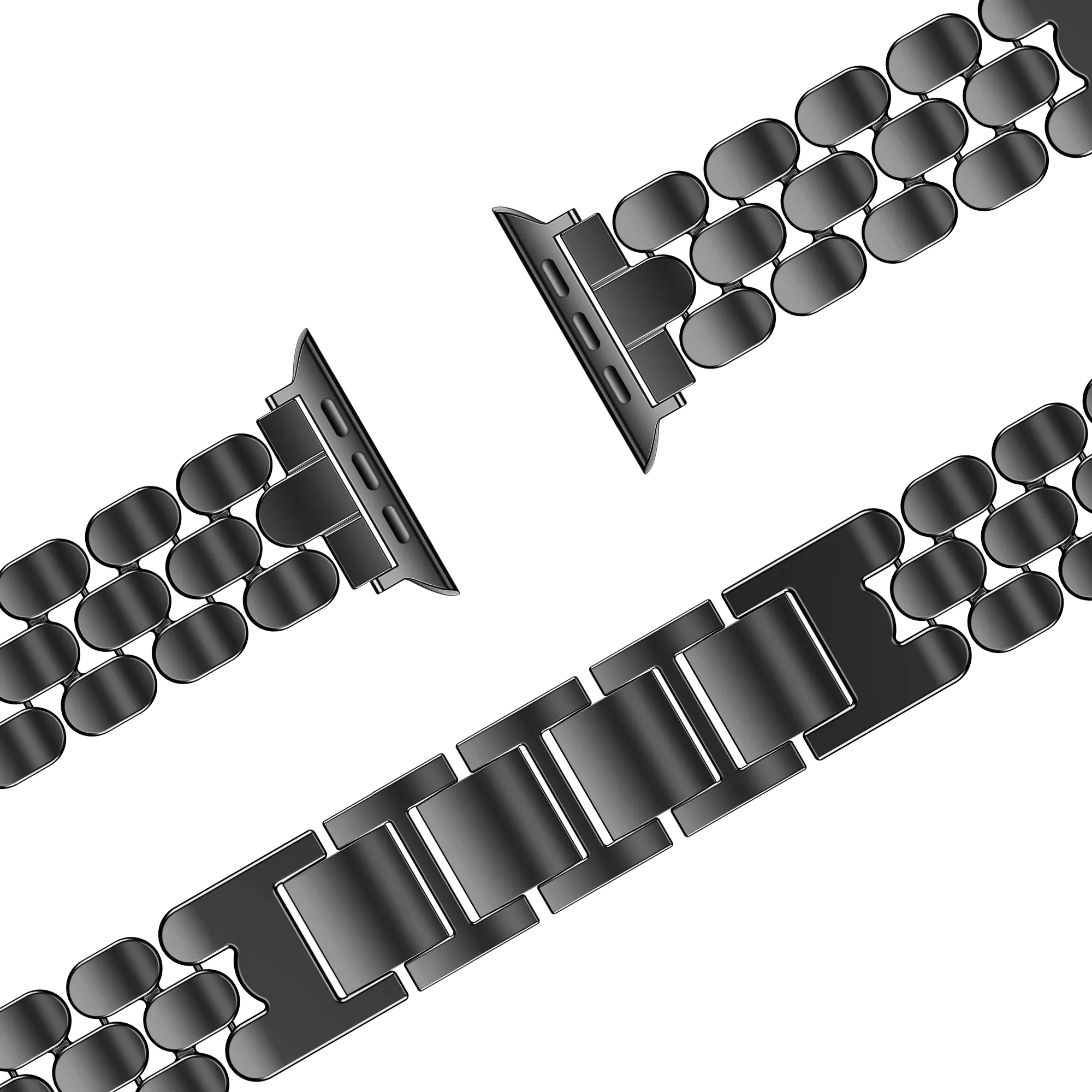 Bandz Apple Watch Steel Strap 'Oval' (Black)