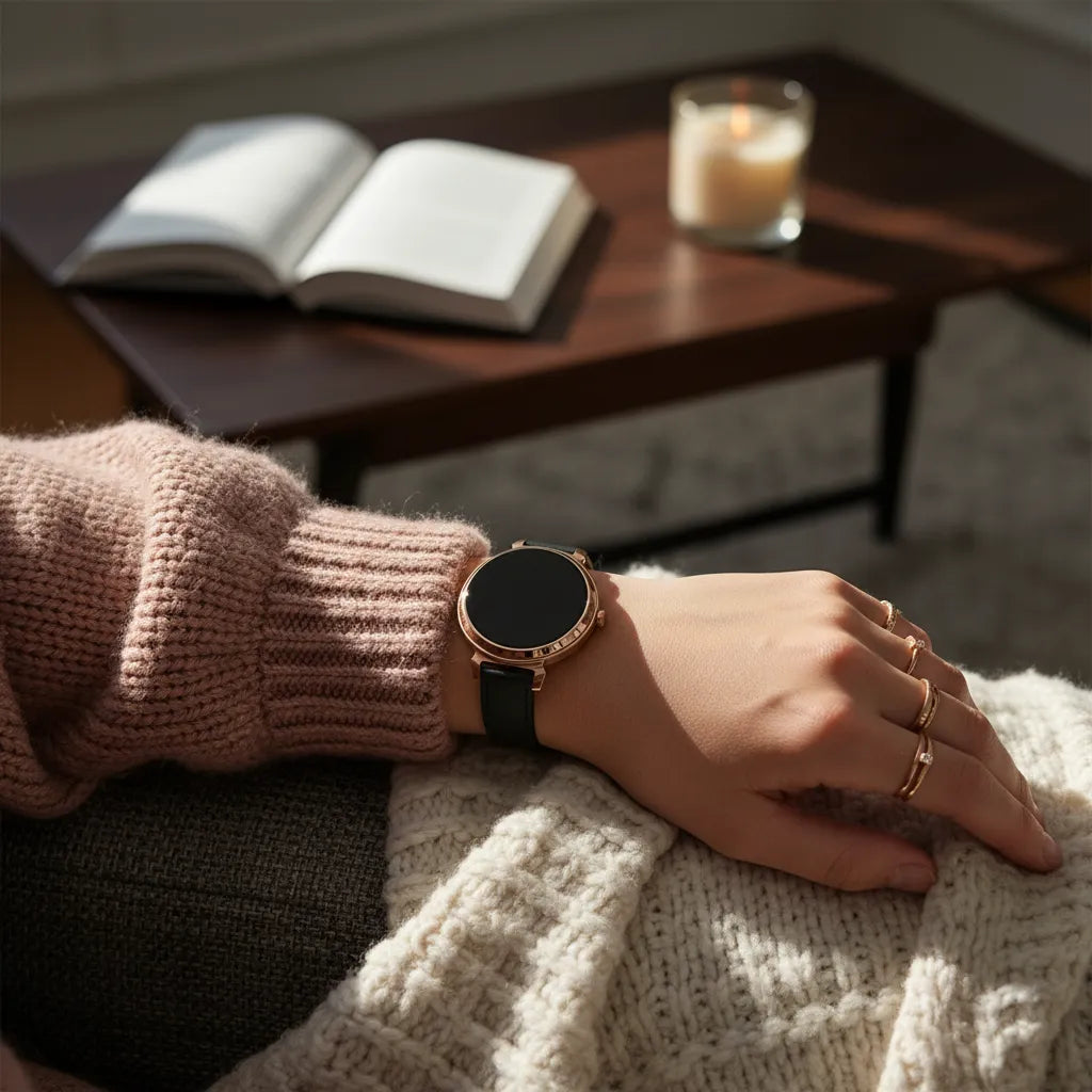 Bandz Pebble Round 2 - 14mm Lederarmband 'Deluxe' (Schwarz)