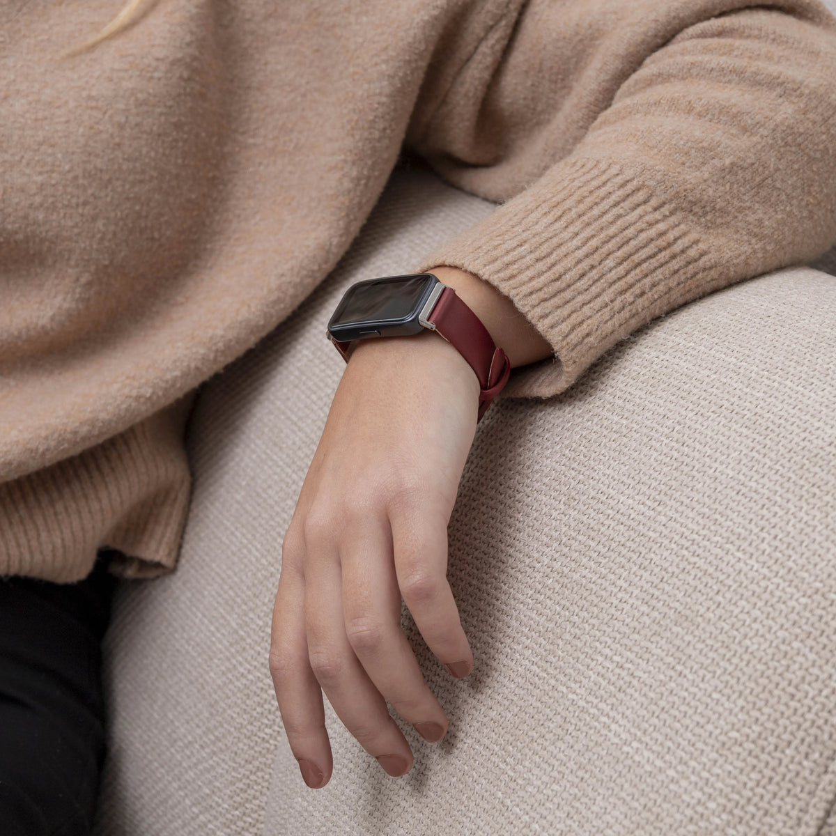 Leather Strap, wine red, lifestyle photo