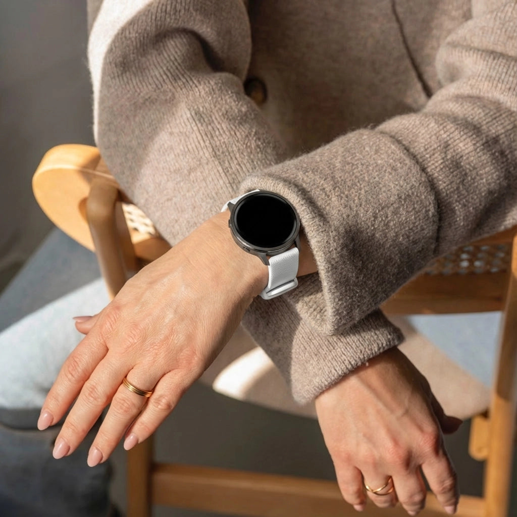 Bandz Garmin Vivomove Trend Silikonarmband 'Premium' (Weiß)