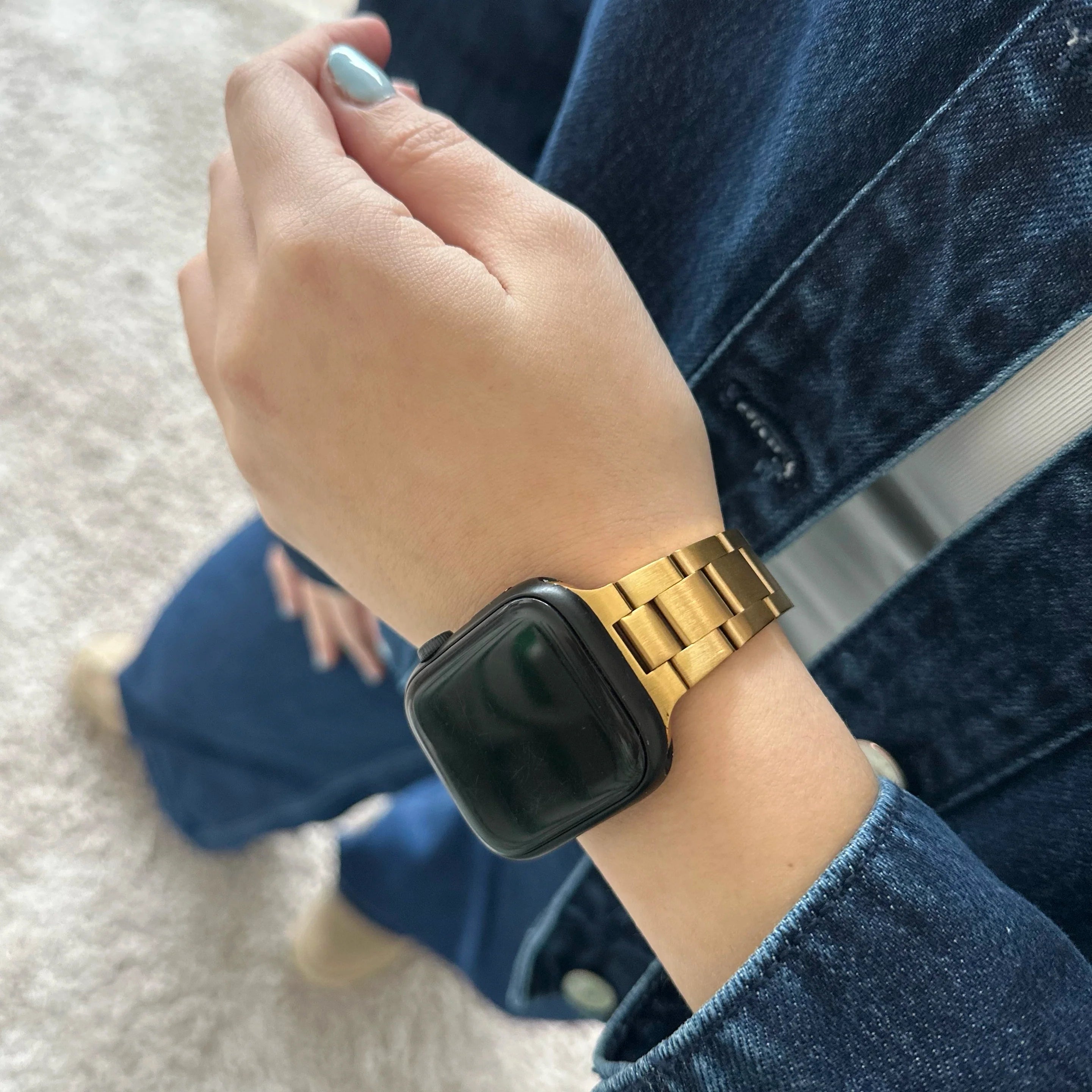 xoxo Wildhearts Apple Watch Feines Stahlarmband (Gold)