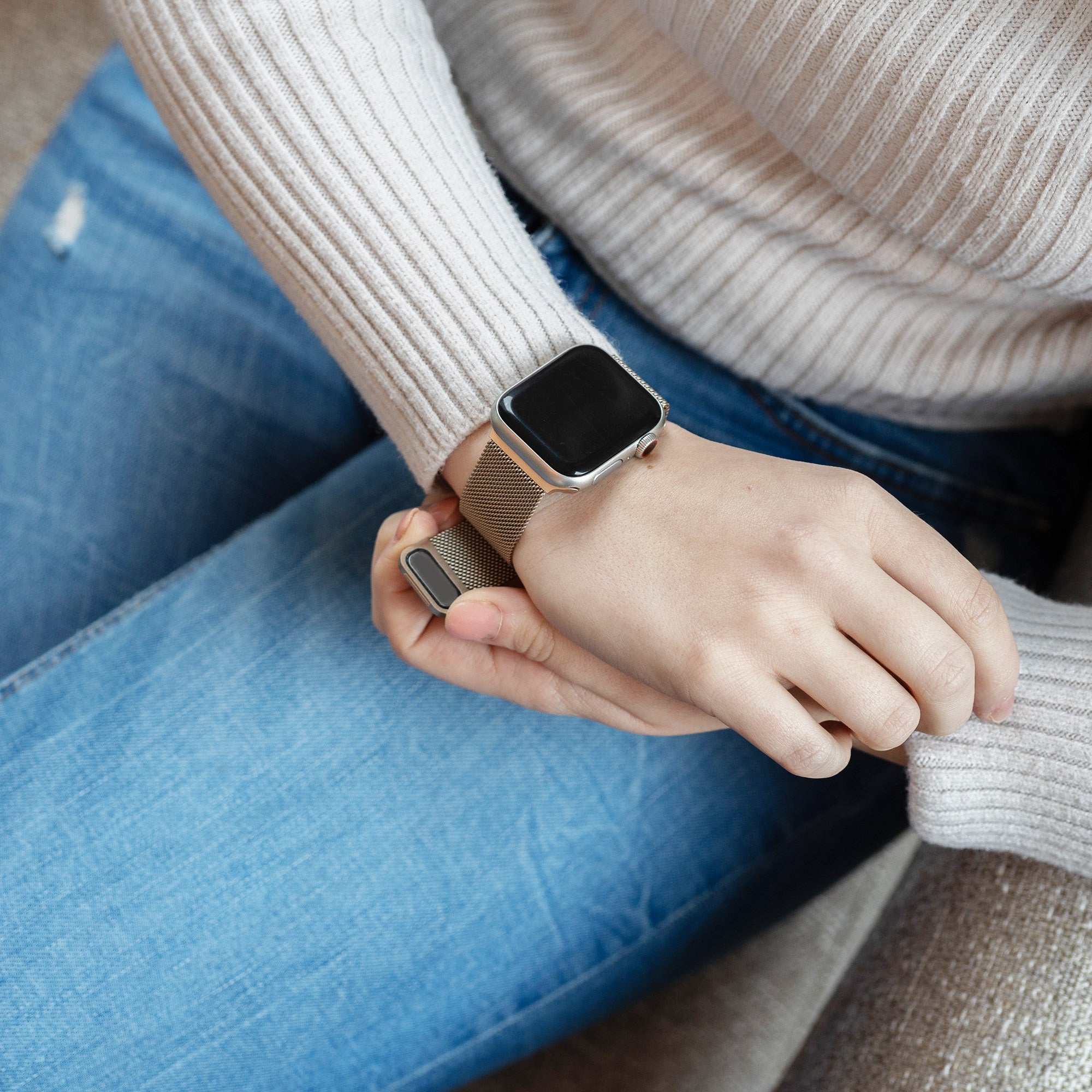 Apple Watch Ultra Milanese-Armband (Champagner)