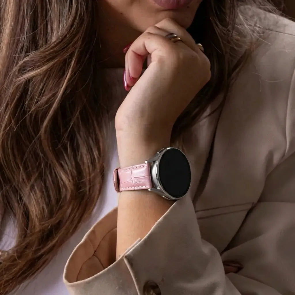 Coros Apex 42mm Gebürstetes Lederarmband Krokodil (Rosa)