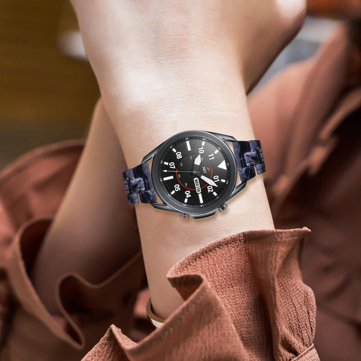 Metal Resin Strap, black/white, lifestyle photo