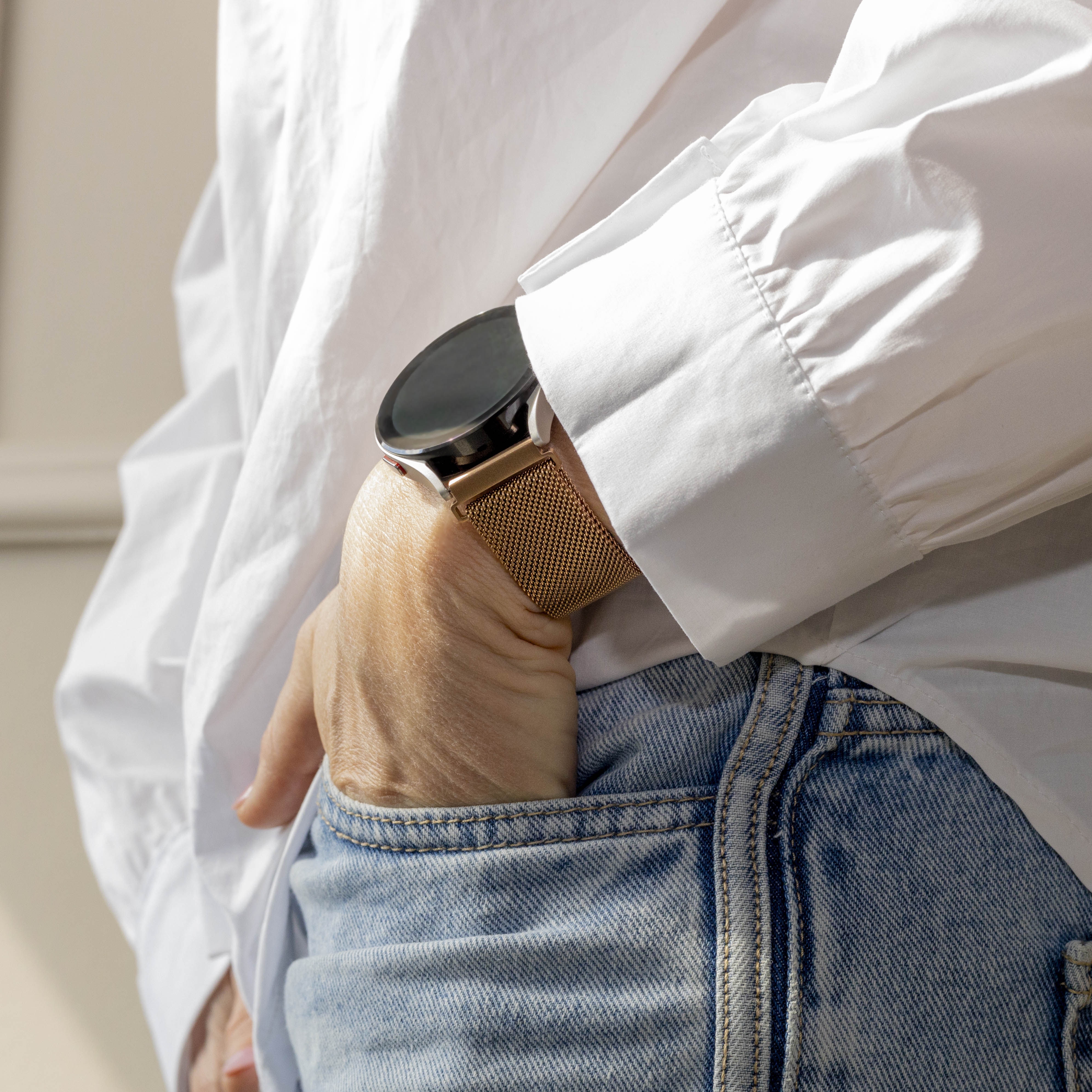 Samsung Galaxy Watch 4 Classic 42mm Milanese-Armband (Rosagold)