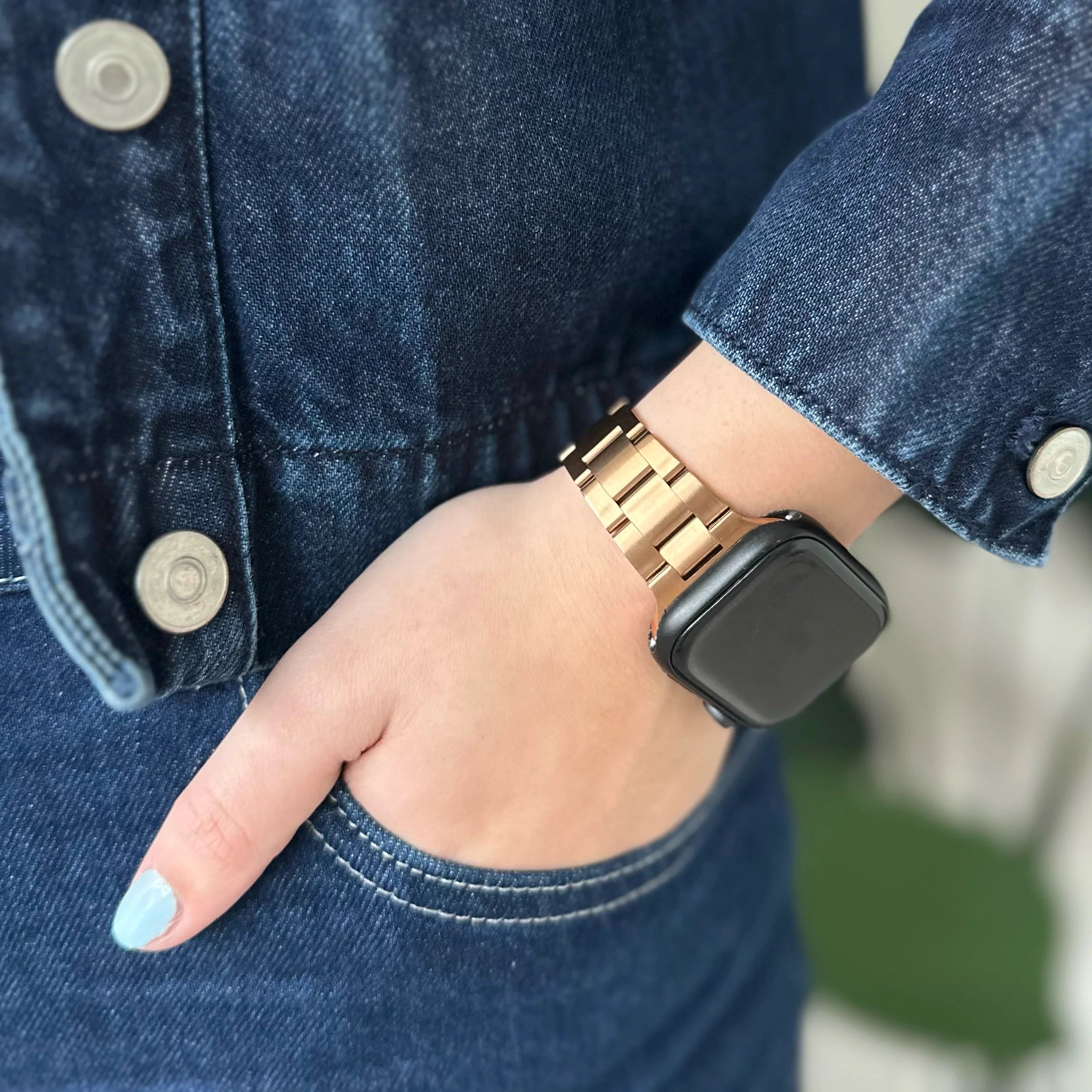 xoxo Wildhearts Apple Watch Feines Stahlarmband (Roségold)