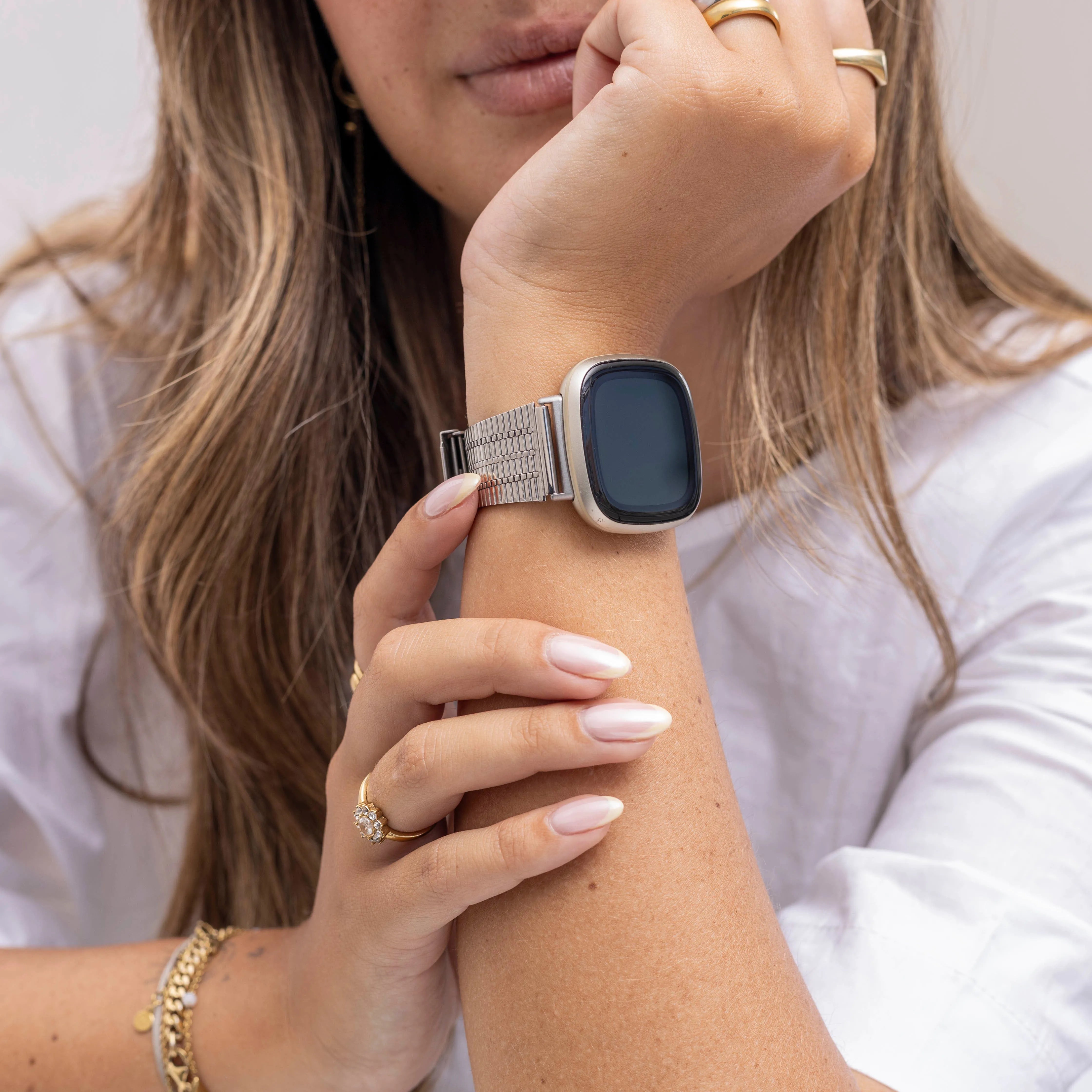 Fitbit Sense Edelstahlband (Silber)