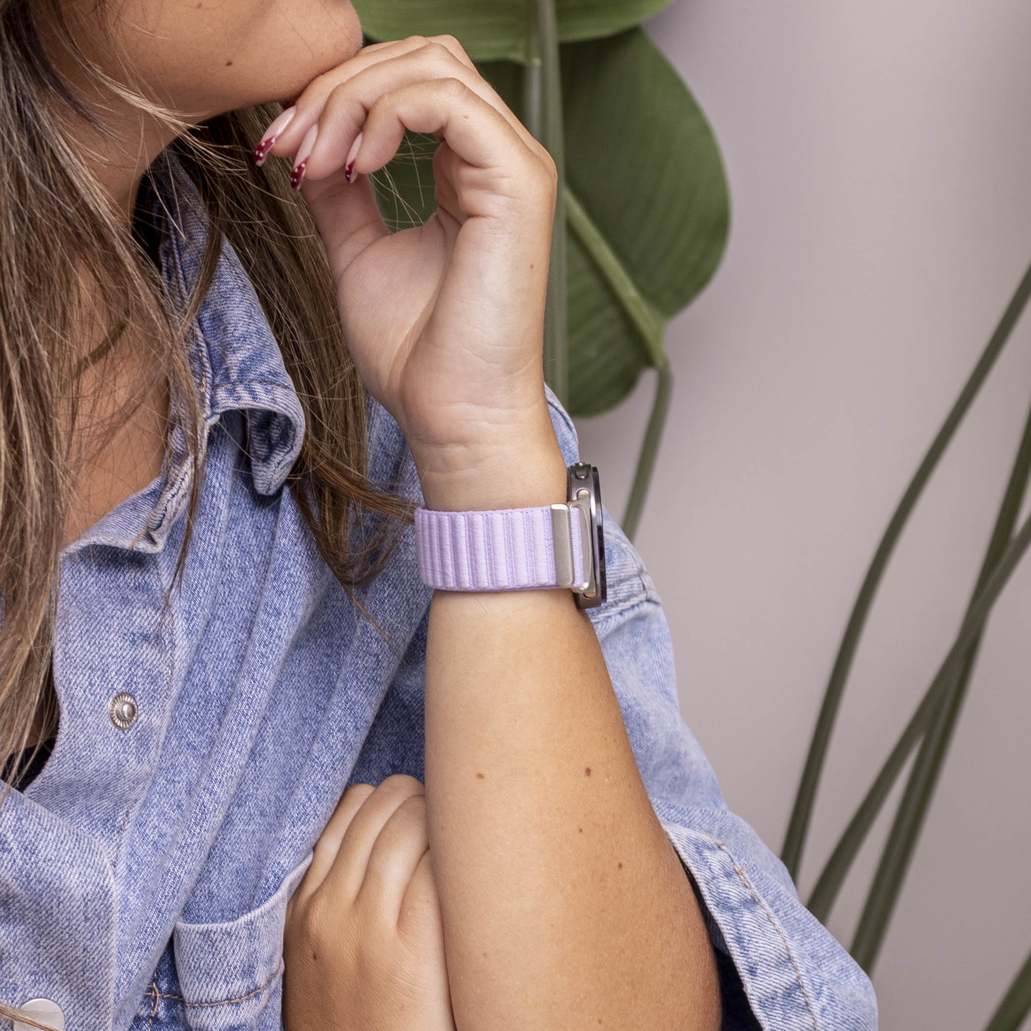 Samsung Galaxy Watch 8 - 40mm Wave Nylonarmband (Hell Lila)