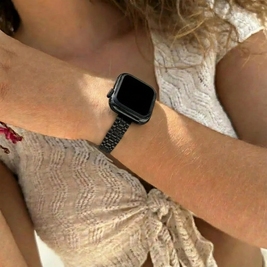 xoxo Wildhearts Apple Watch Stahlarmband 'Slim' (Schwarz)