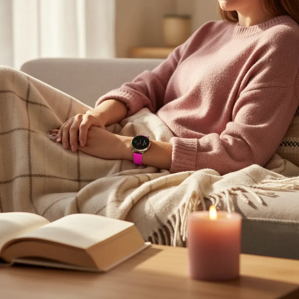 Pebble Round 2 - 14mm Silikonarmband (Lila/Rot)