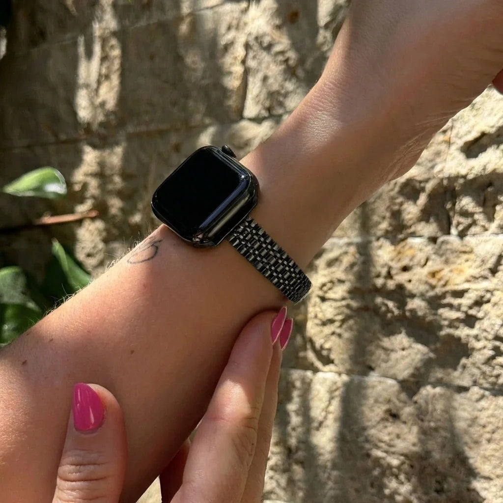 xoxo Wildhearts Apple Watch Stahlarmband 'Slim' (Schwarz)