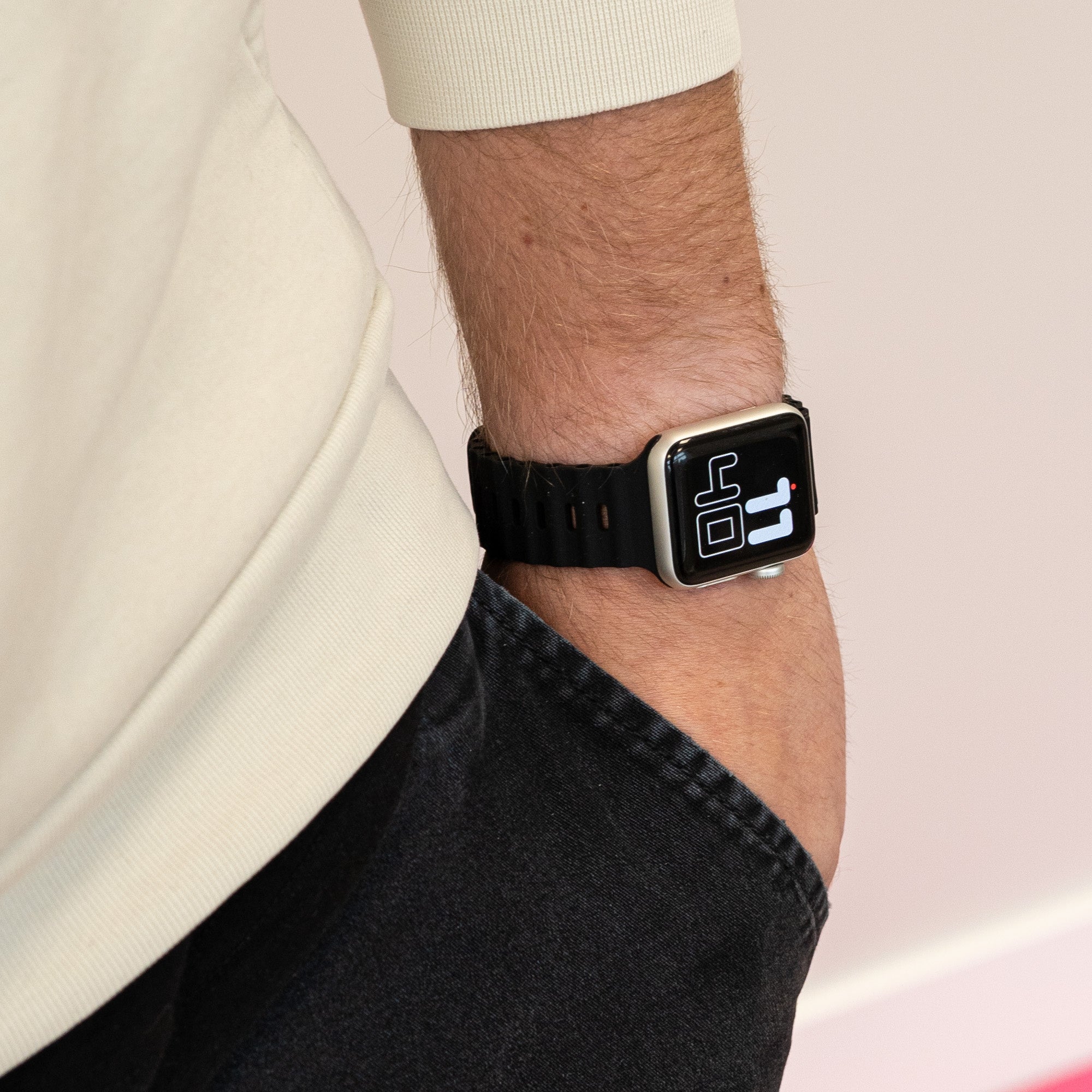 Apple Watch Ultra Ocean Armband mit Druckknopfverschluss (Schwarz)