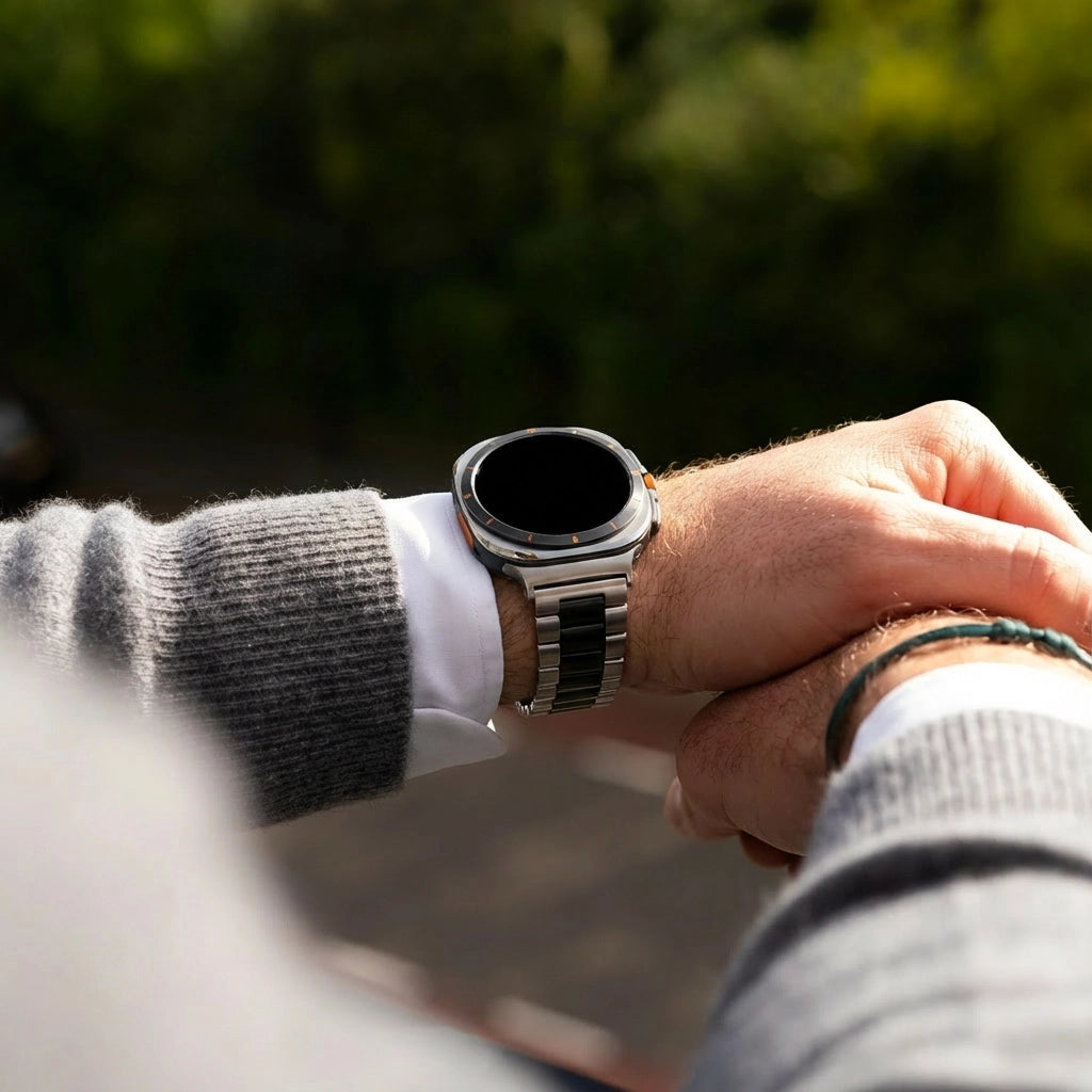 Bandz Samsung Galaxy Watch Ultra Stahlarmband 'Classic' (Silber/Schwarz)