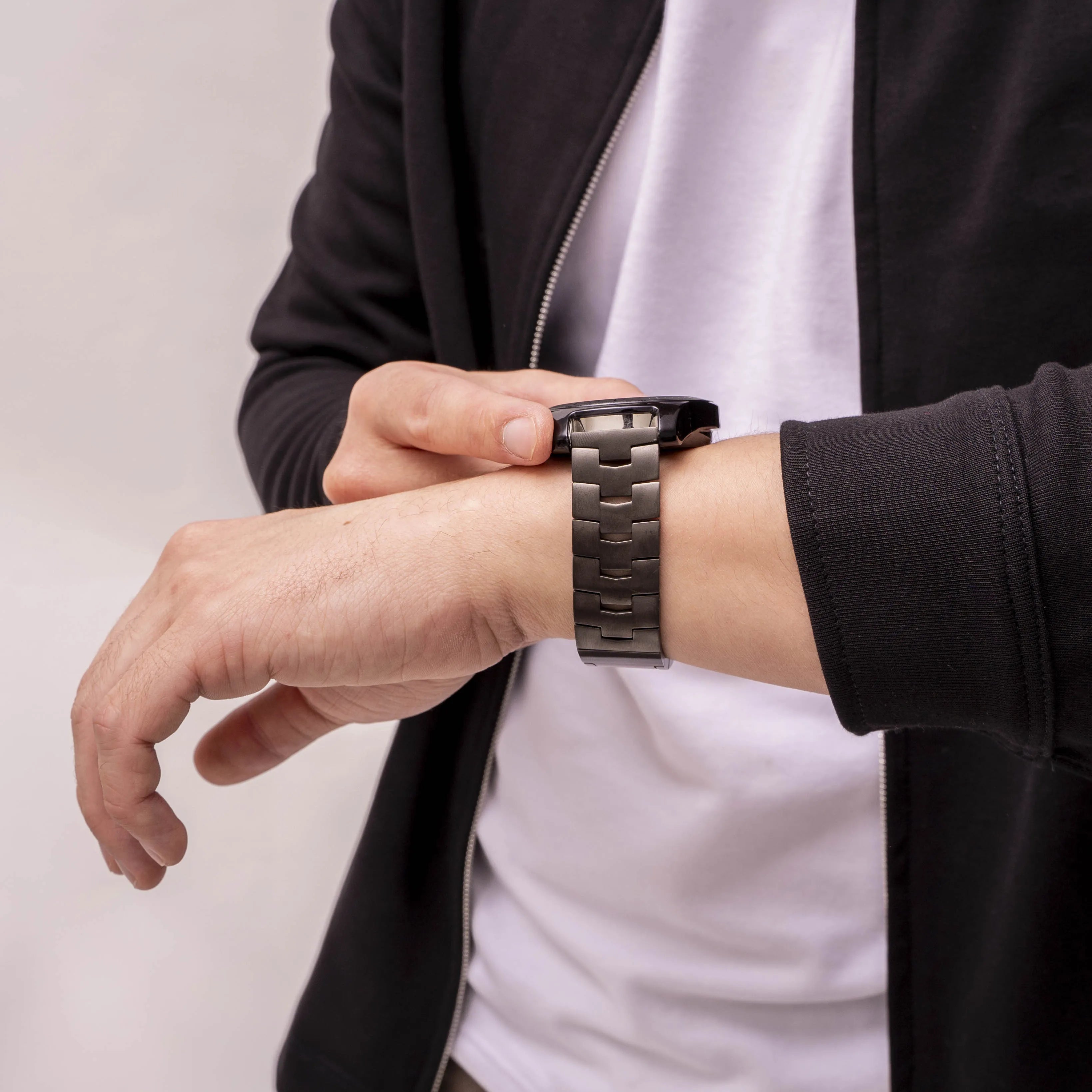 Oppo Watch X2 Gebürstetes Titanarmband (flacher Verschluss) (Graphit)
