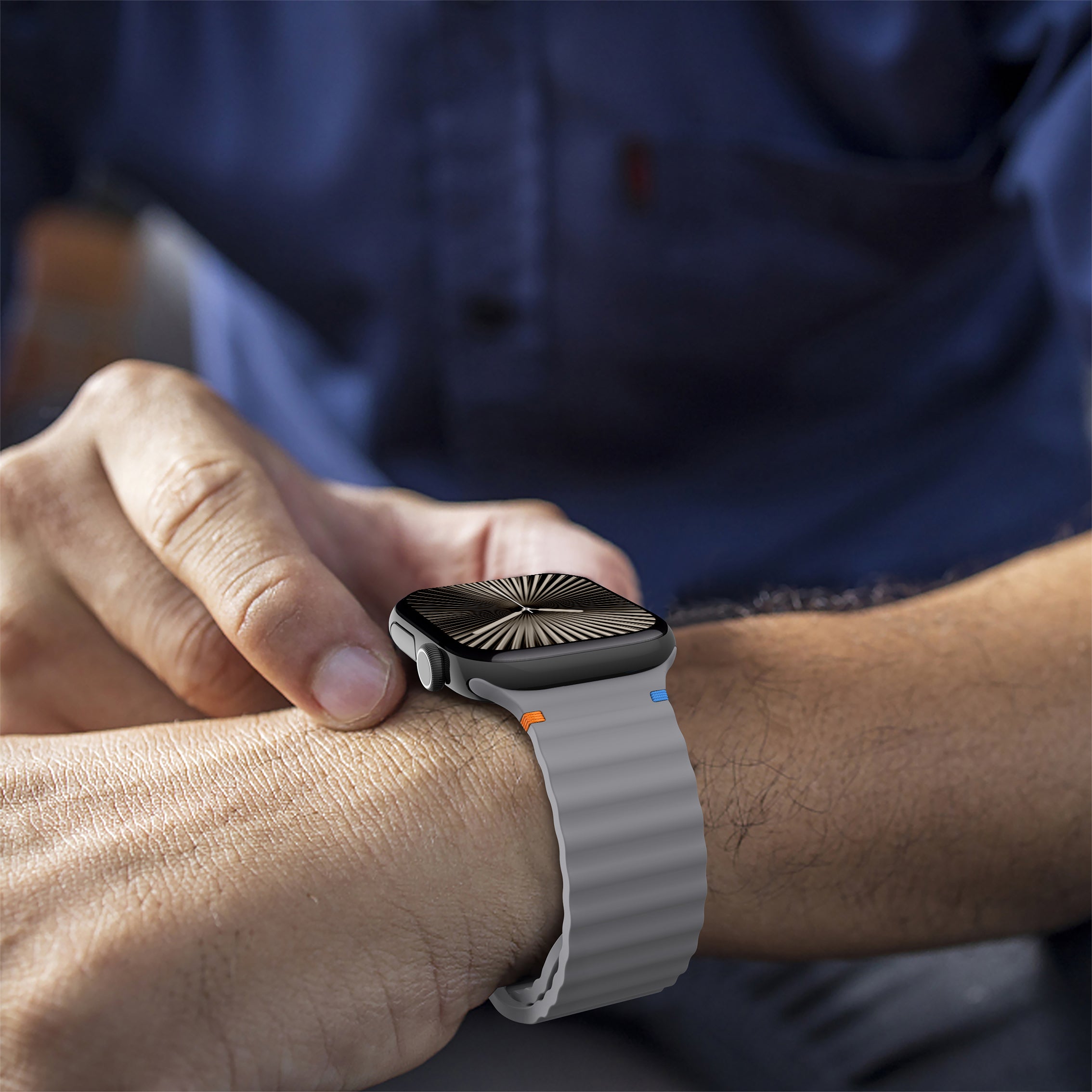 Apple Watch Ultra Wave Silikonarmband (Dunkelgrau)