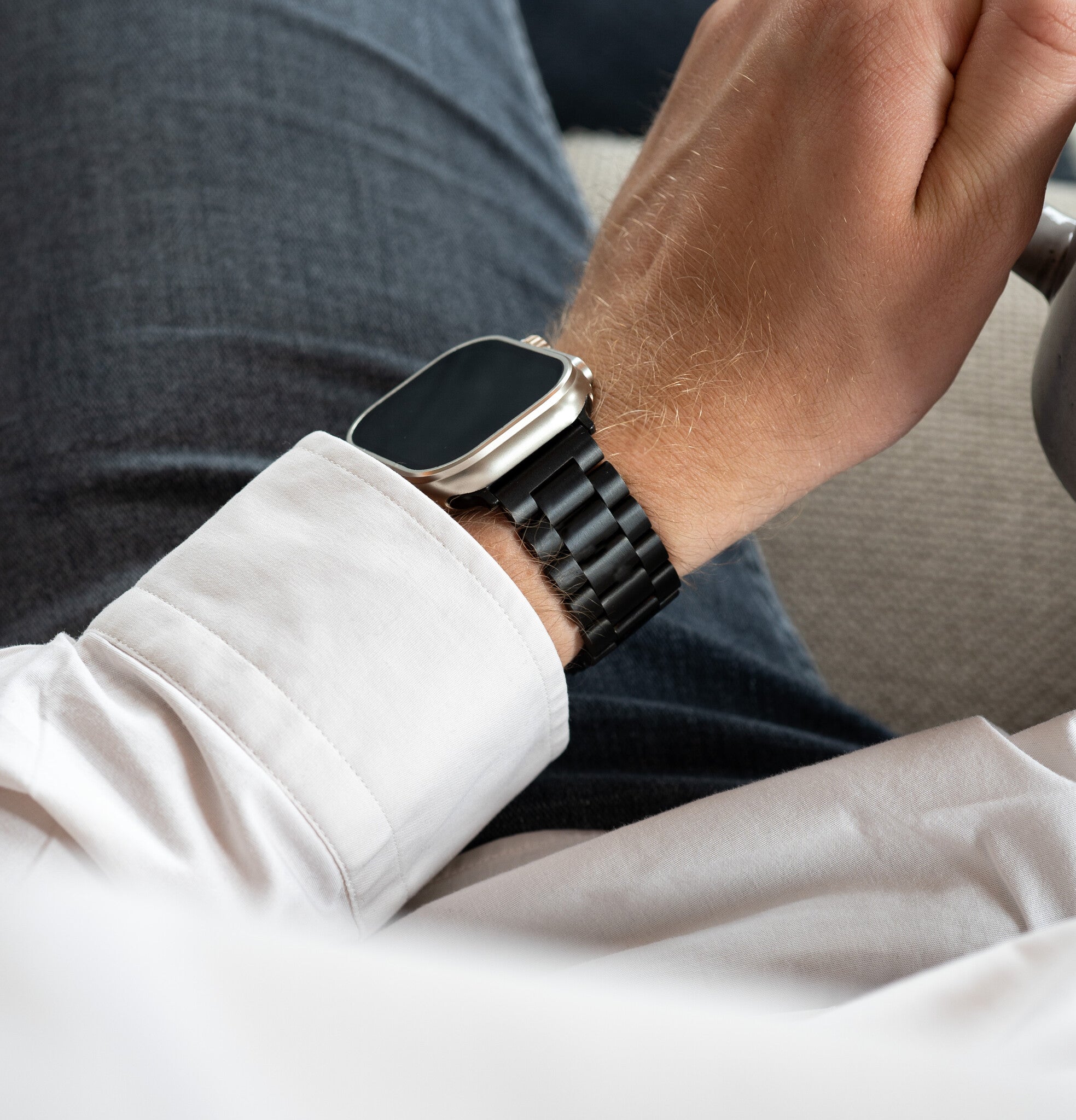 Apple Watch Ultra Stahlarmband (Dunkelgrau)