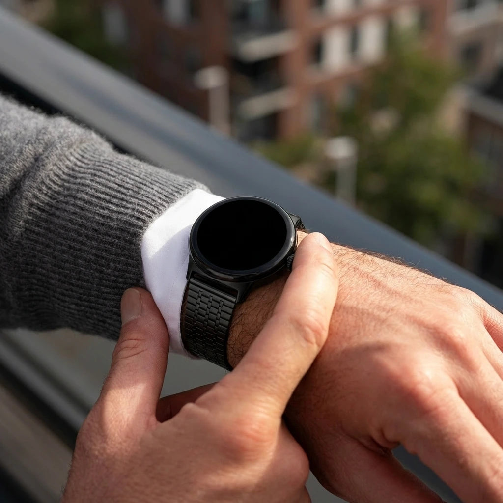 Google Pixel Watch 1/2 Edelstahlarmand (Schwarz)