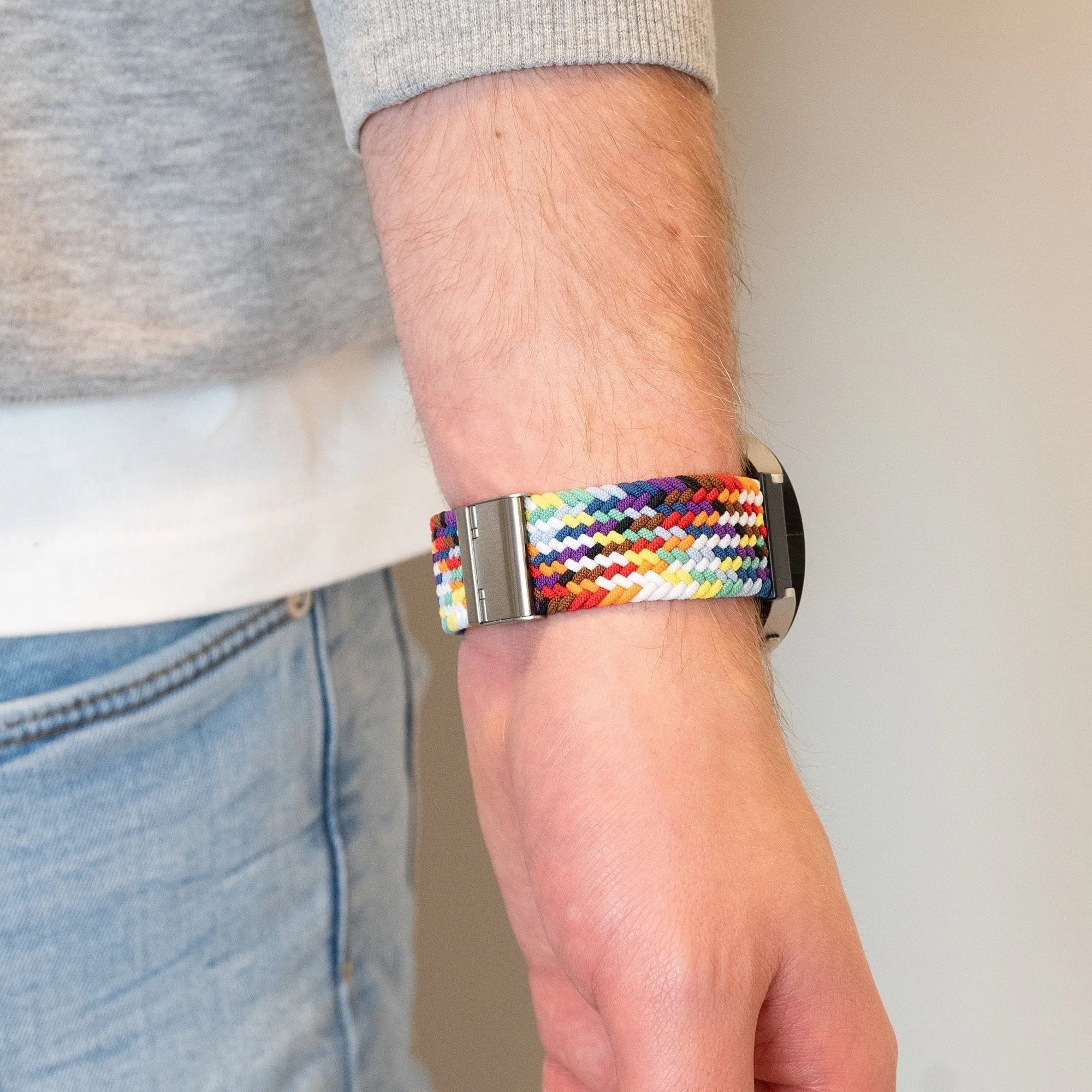 Bandz Coros Pace 2 geflochtenes Nylonarmband (Regenbogen)