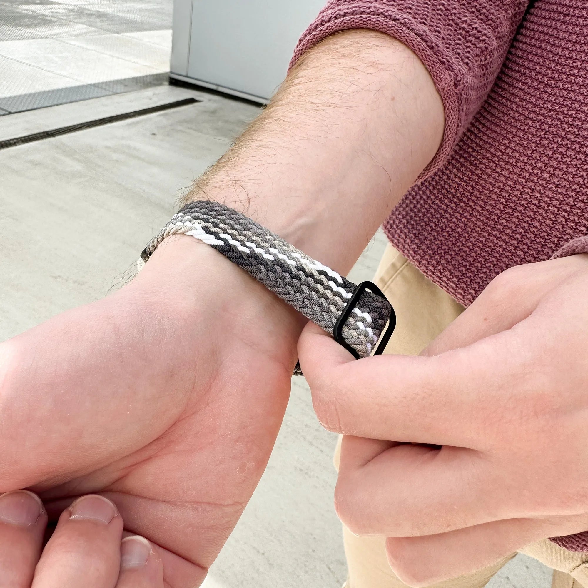Amazfit GTR Mini Verstellbares Geflochtenes Armband (Schwarz/Weiß)