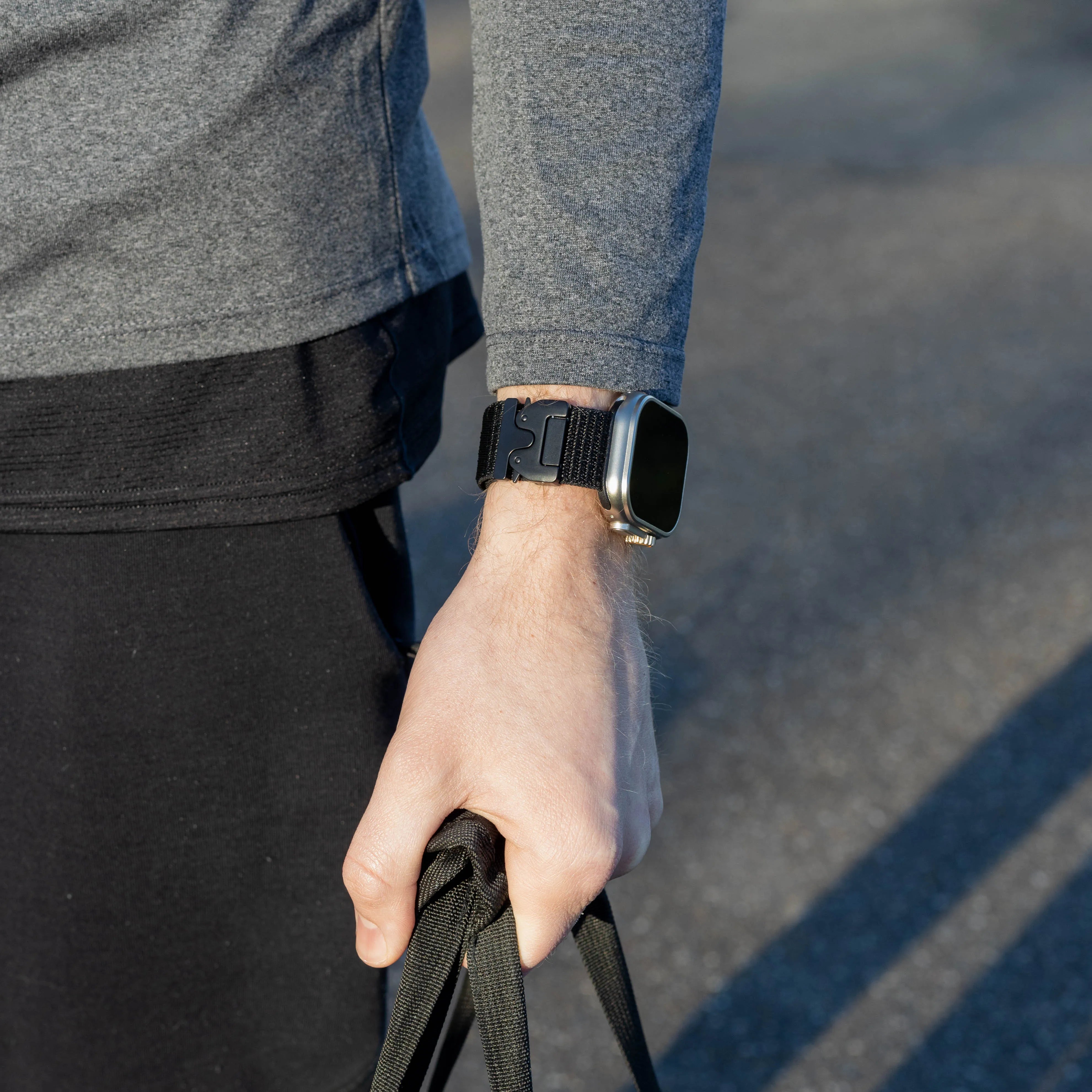Bandz Apple Watch Nylon Band 'Classic' mit P-Schnalle (Schwarz)