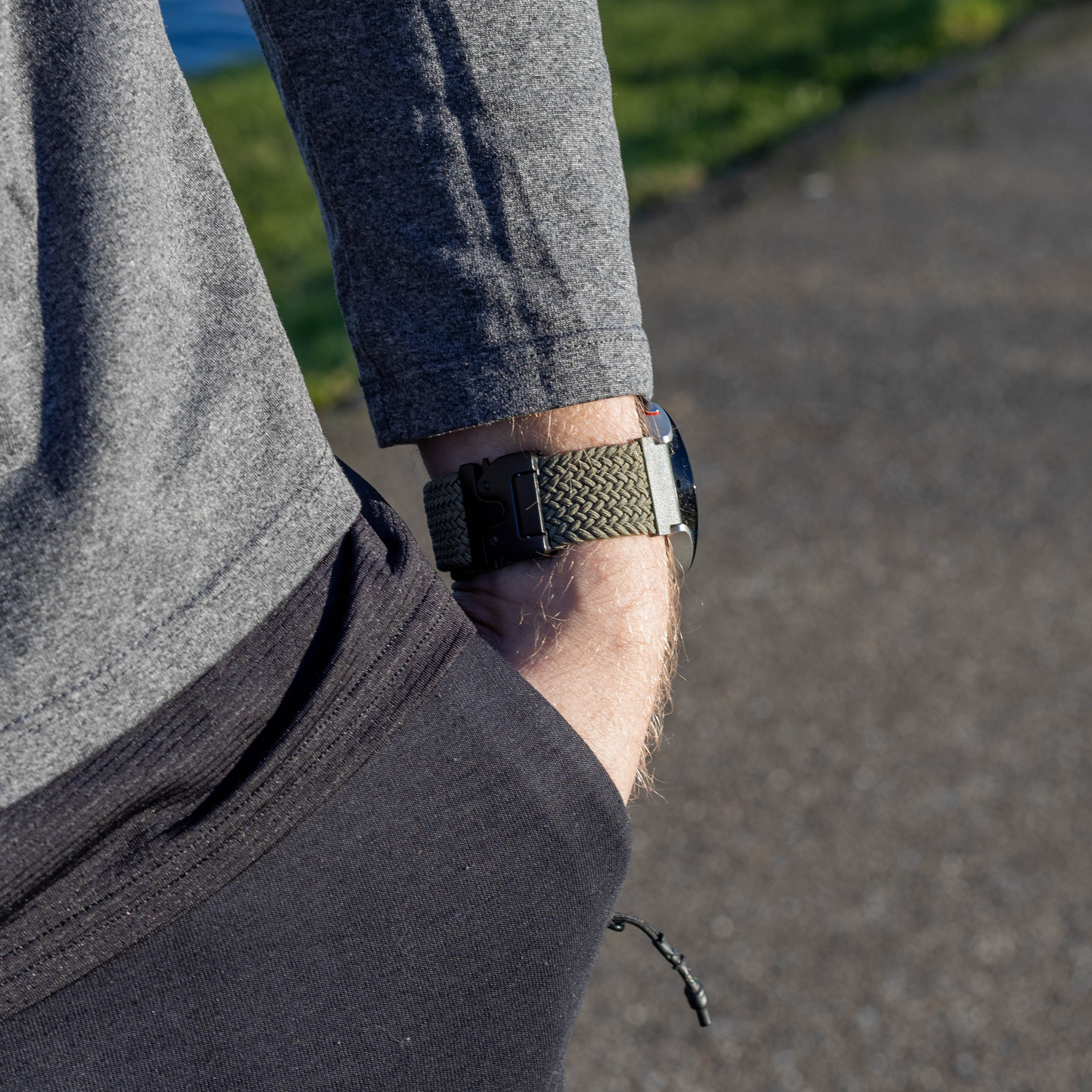 Garmin Vivoactive 6 Geflochtenes Armband mit P-Schnalle (Grün)