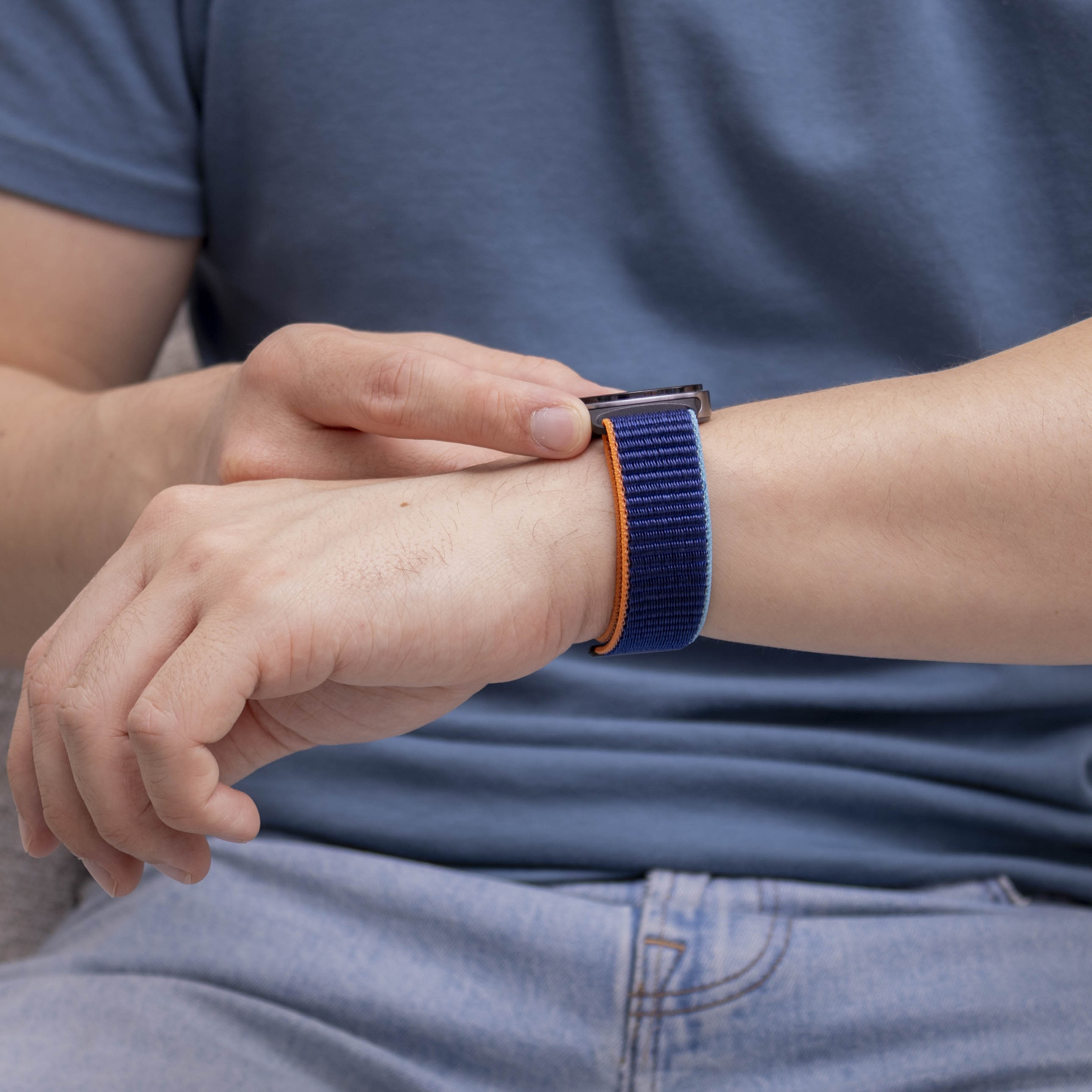 Samsung Galaxy Watch 8 - 40mm Nylonarmband (Dunkel Blau Mix)