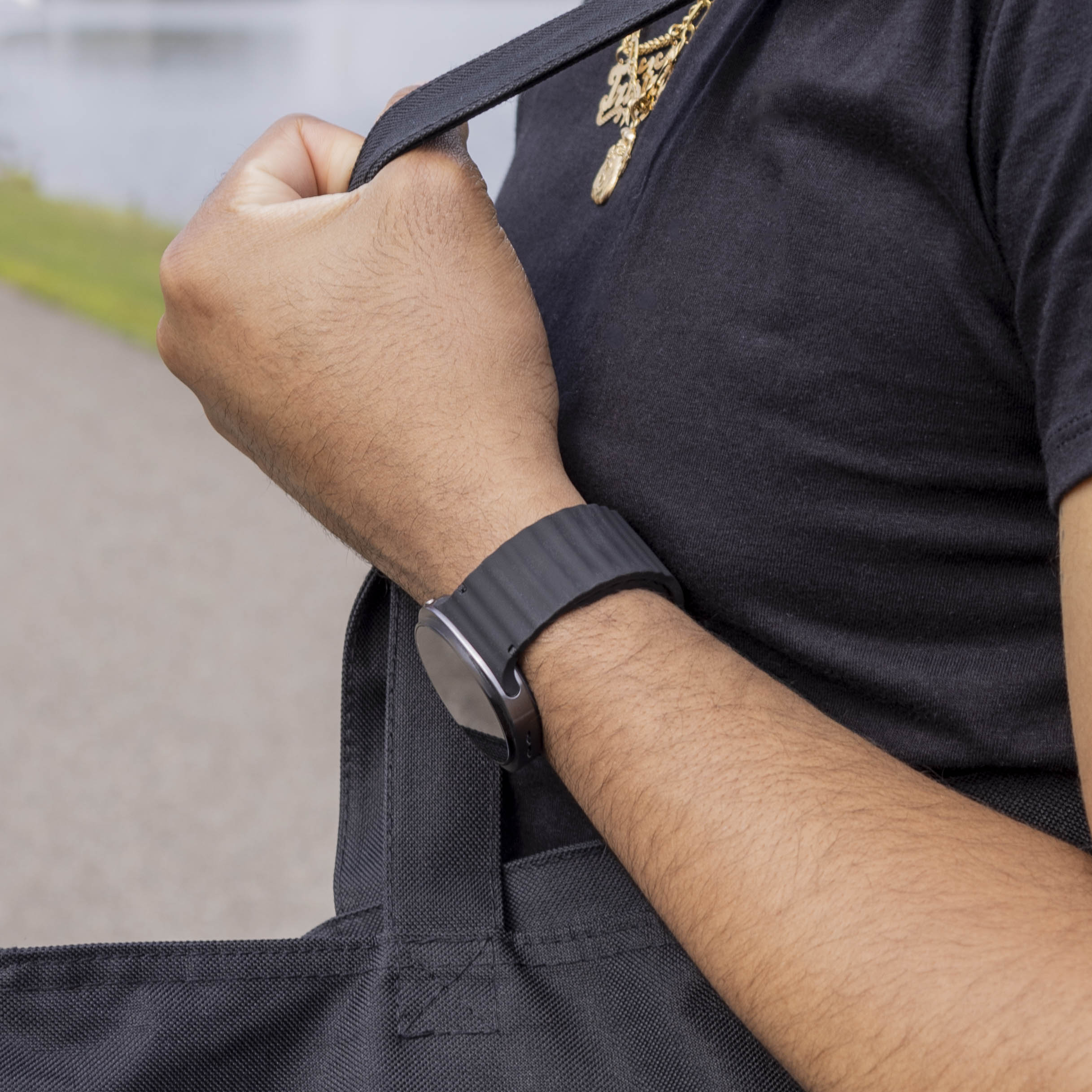 Samsung Galaxy Watch 8 Classic Wave Silikonarmband (Schwarz)