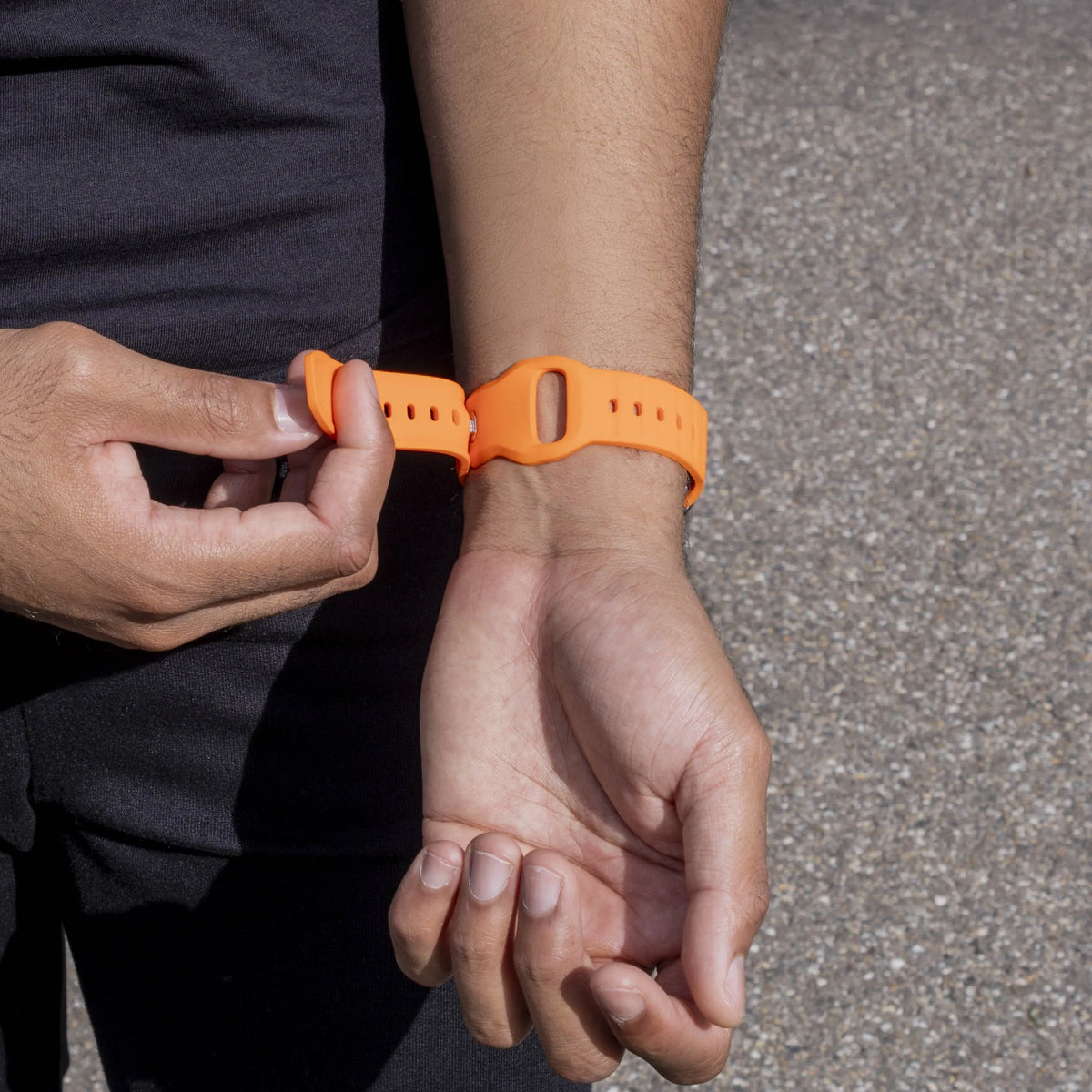 Outdoor Silicone Strap, orange, lifestyle photo