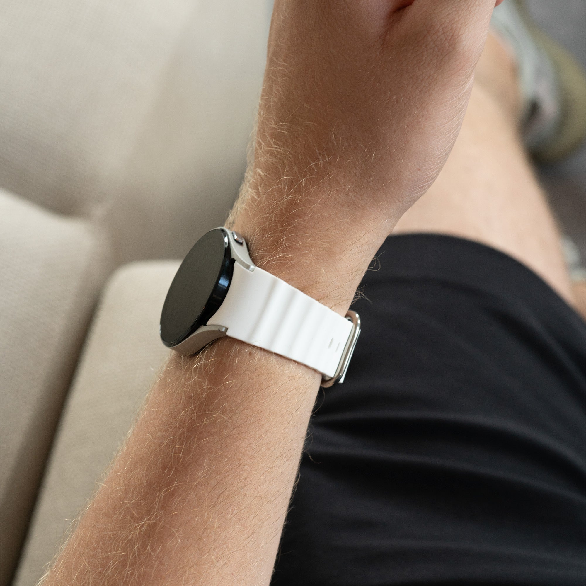 Silicone Ocean Strap, white, lifestyle photo