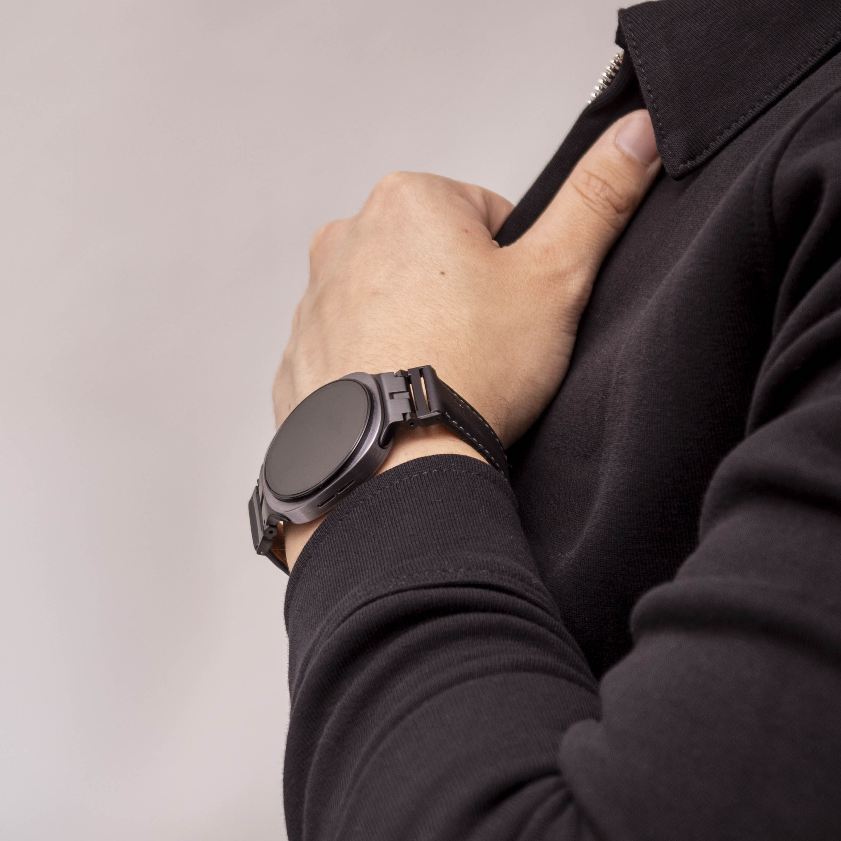 Samsung Galaxy Watch 8 Classic Premium Lederarmband (Schwarz)