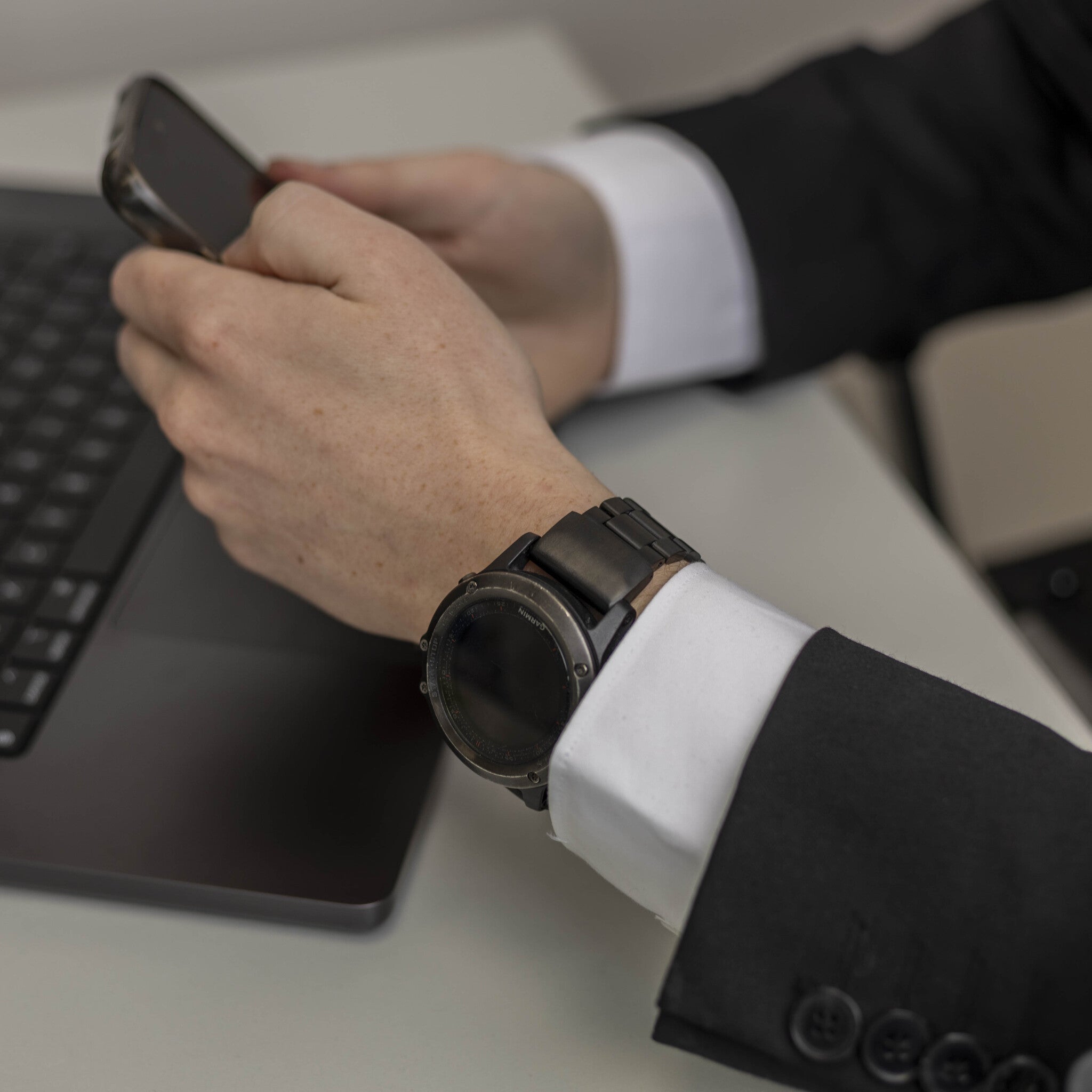 Bandz Garmin Tactix 7 Stahlarmband 'Classic' (Schwarz)