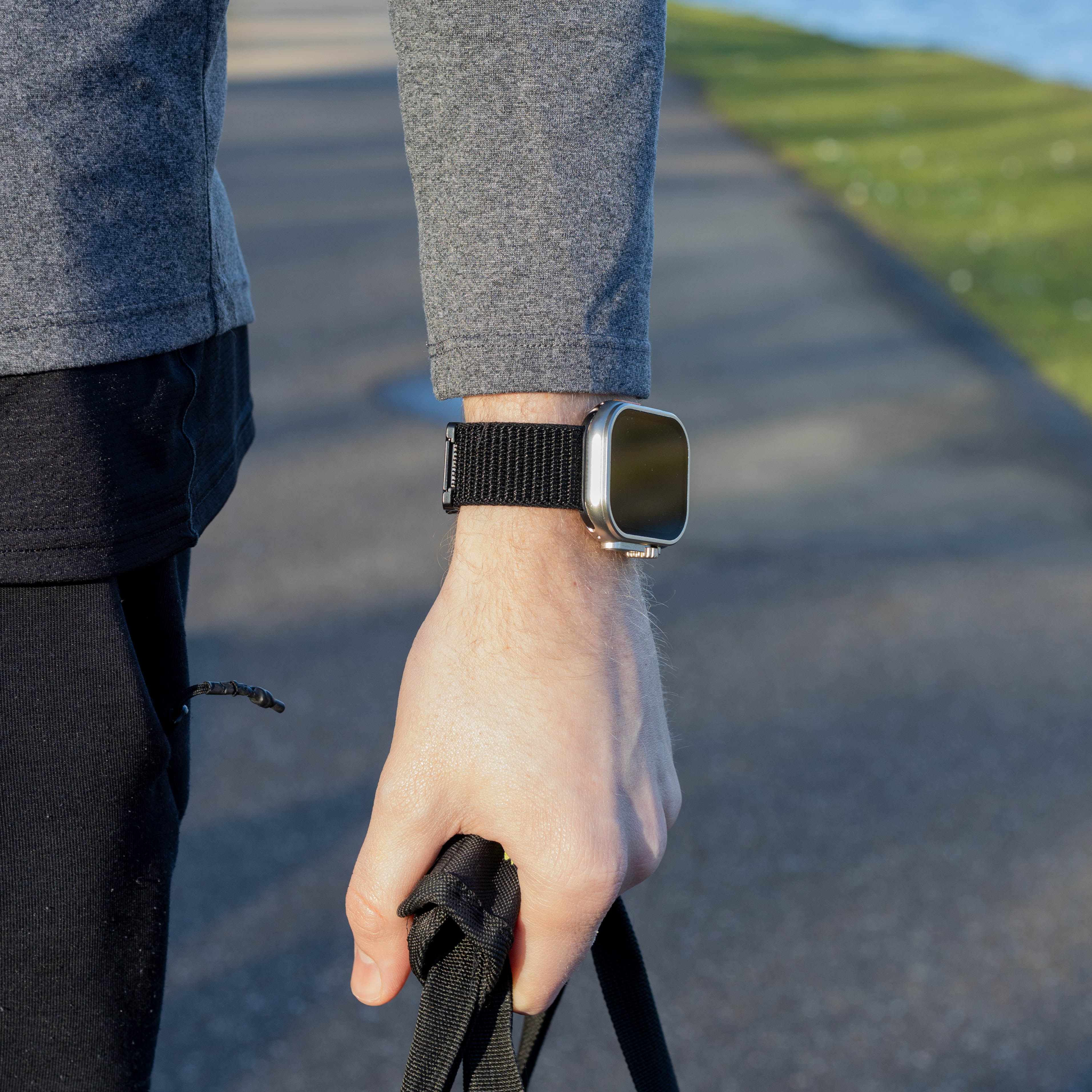 Bandz Apple Watch Ultra Nylonarmband 'Deluxe' mit P-Schnalle (Schwarz)