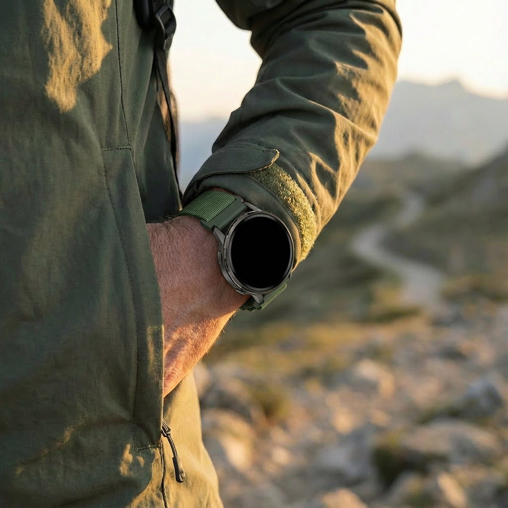 Bandz Garmin Vivoactive 4 Alpine Nylonarmband (Grün)