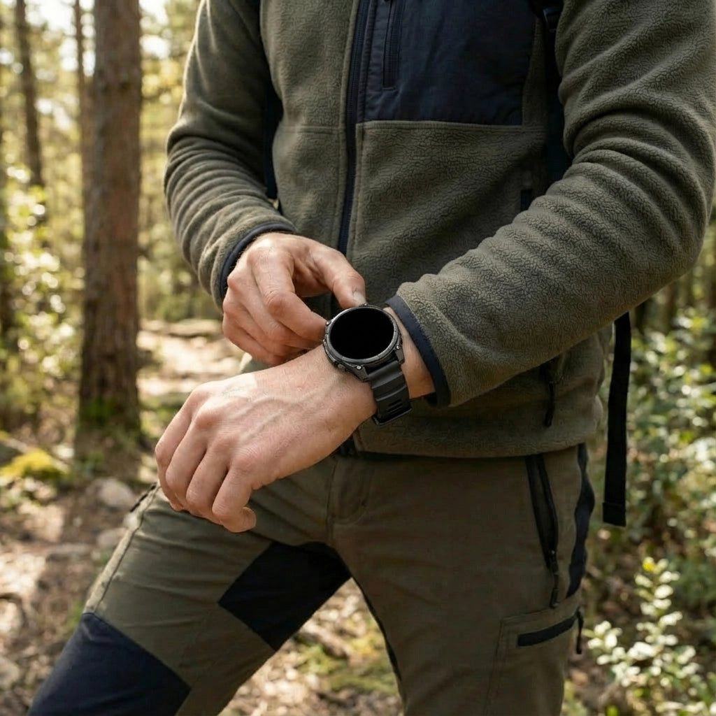Garmin Quatix 5 / 6 / 7 Trail Silikonarmband (Schwarz)