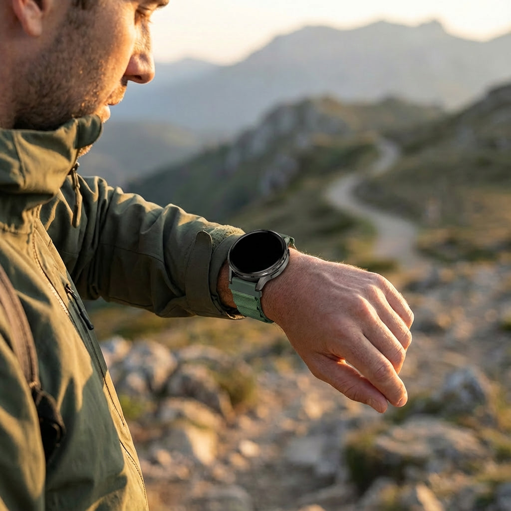 Bandz Garmin Vivoactive 4 Alpine Nylonarmband (Grün)
