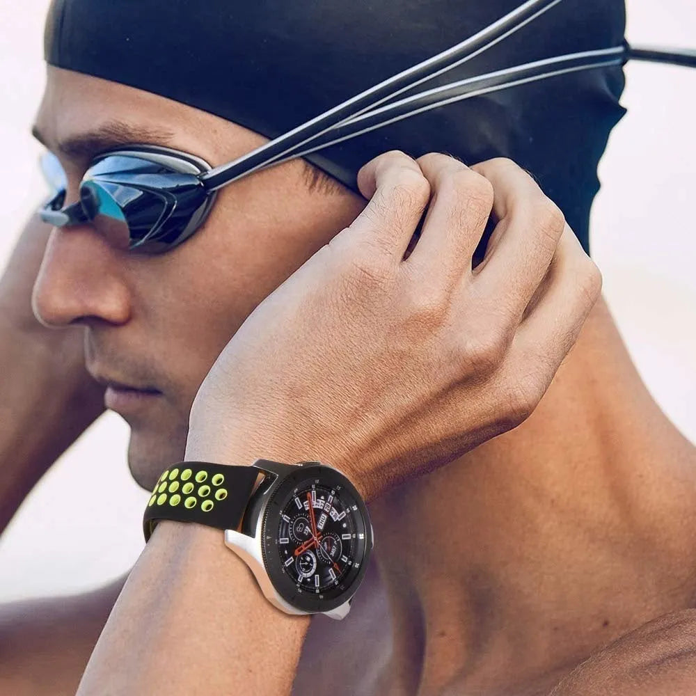 Silicone Sport Strap, black/yellow, lifestyle photo