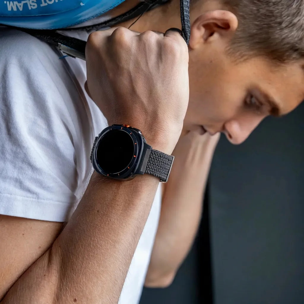 Samsung Galaxy Watch Ultra geflochtenes Nylonarmband (dunkelgrau)