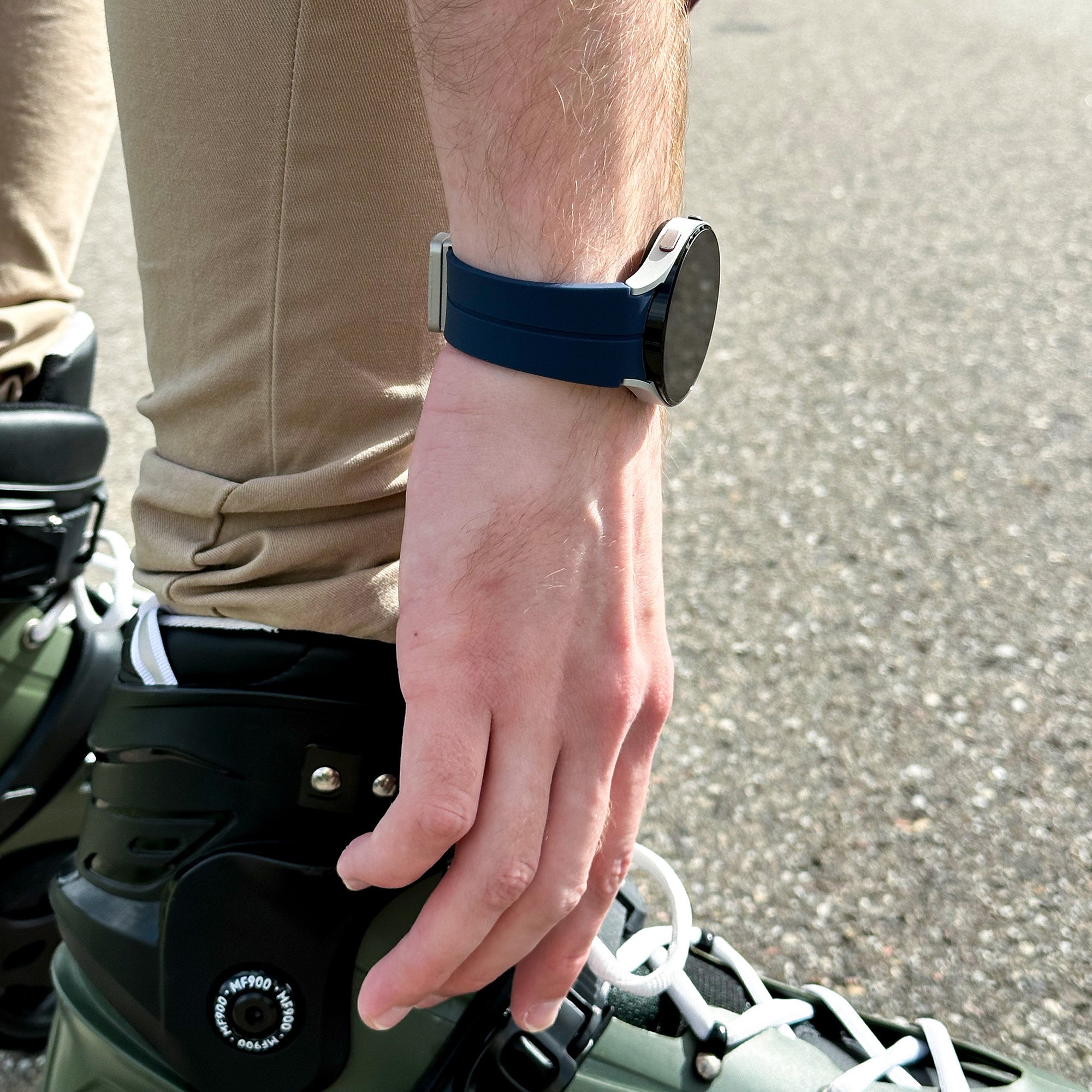 Silicone Magnetic Sport Strap, dark blue, lifestyle photo