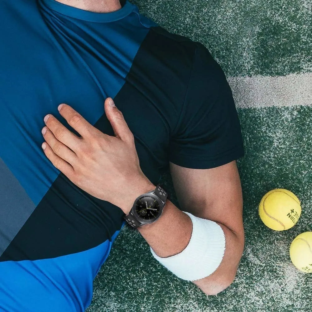 Silicone Sport Strap, black/grey, lifestyle photo