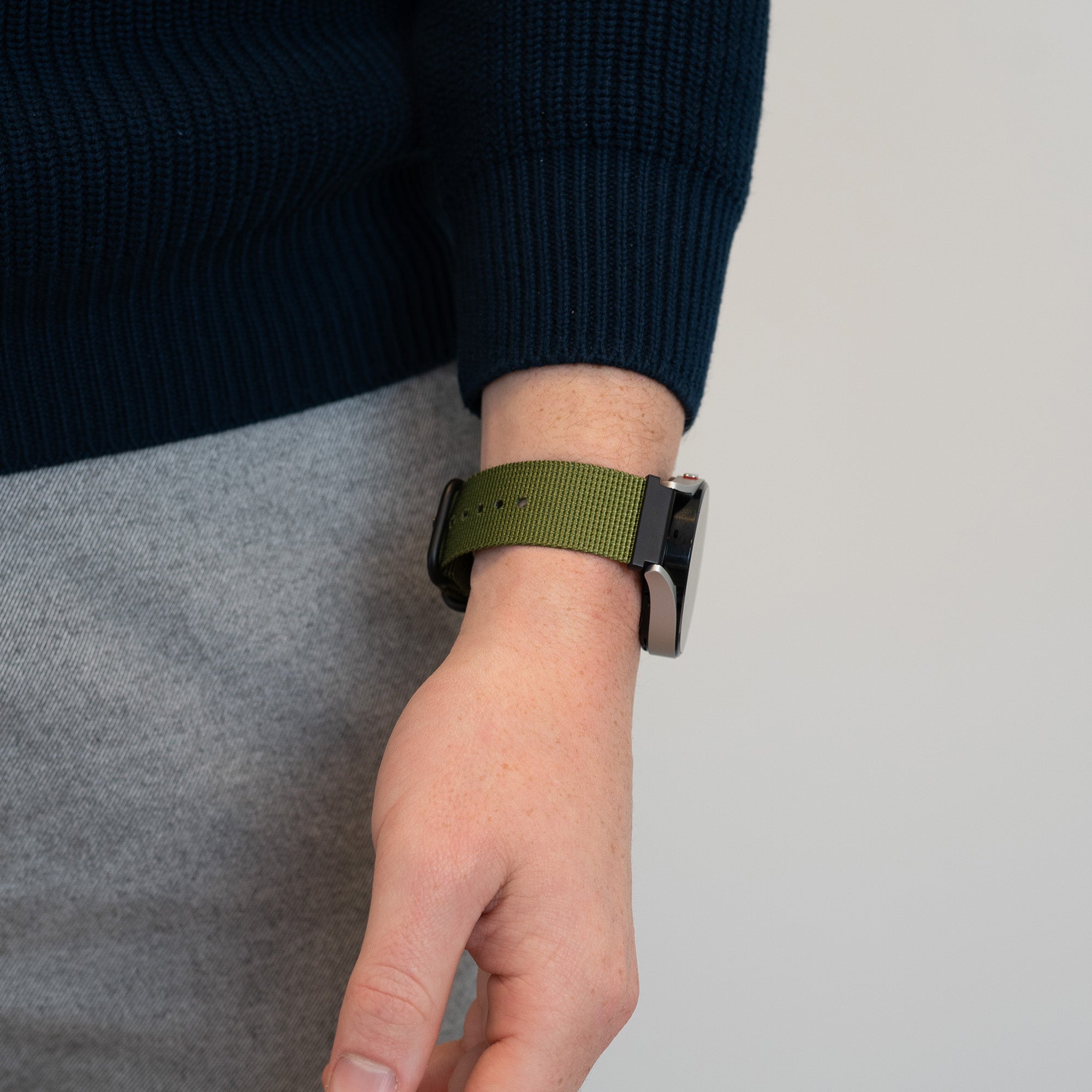 Bandz Garmin Vivomove Trend Nylonarmband mit Schnalle (Grün)