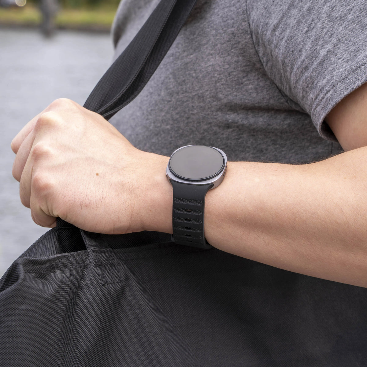 Outdoor Silicone Strap, black, lifestyle photo