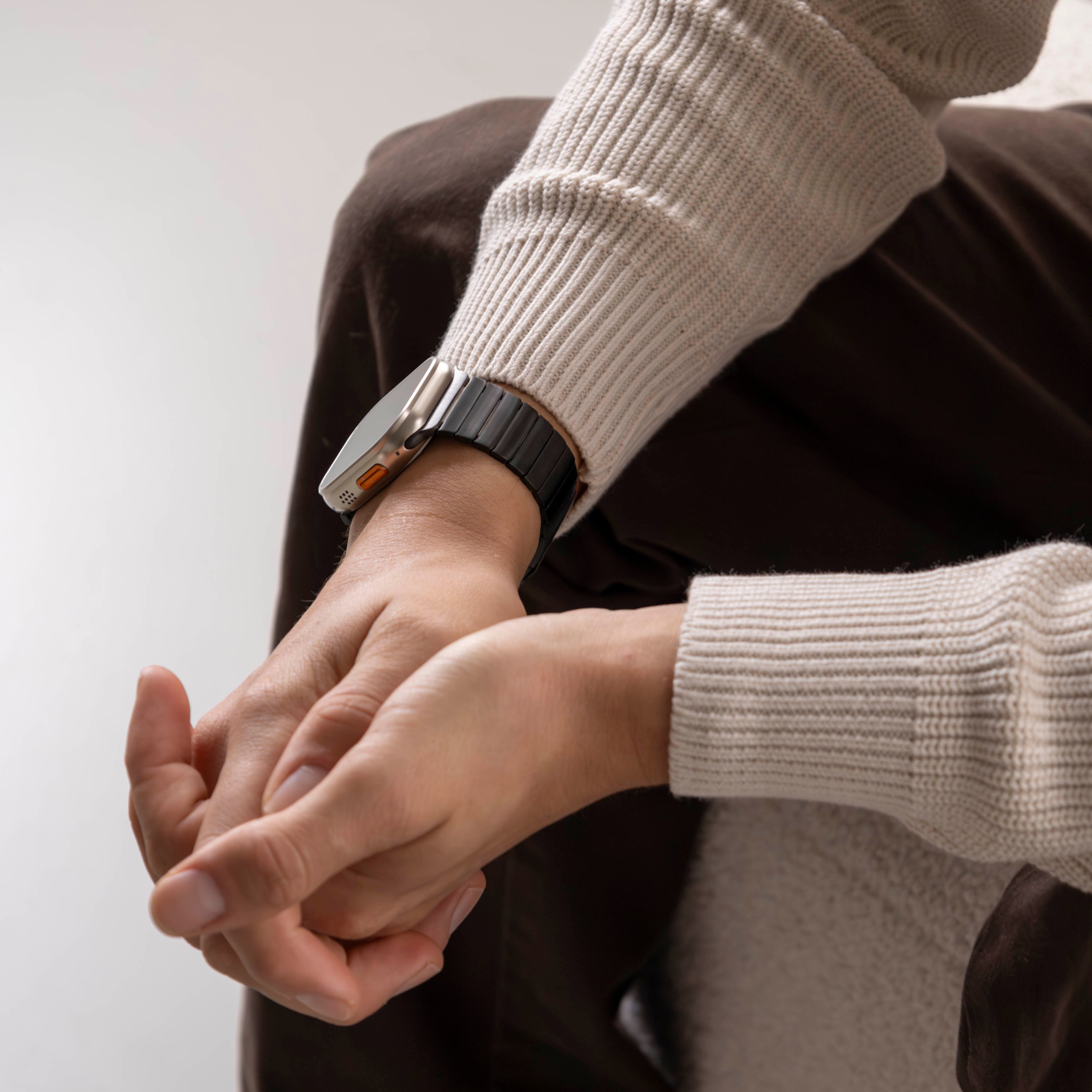 Apple Watch Ultra Luxus Metallarmband (Schwarz)