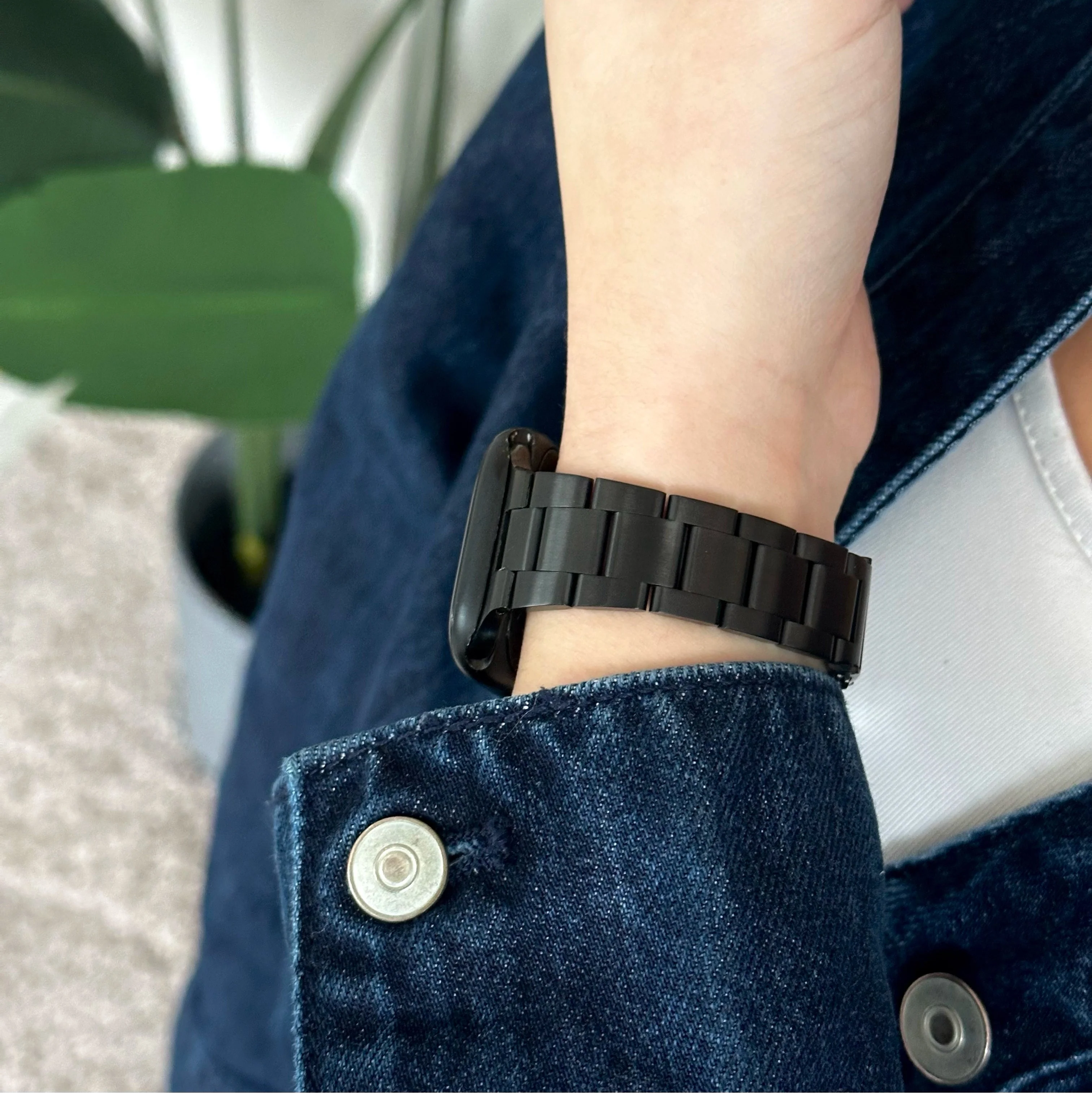 xoxo Wildhearts Apple Watch Feines Stahlarmband (Schwarz)