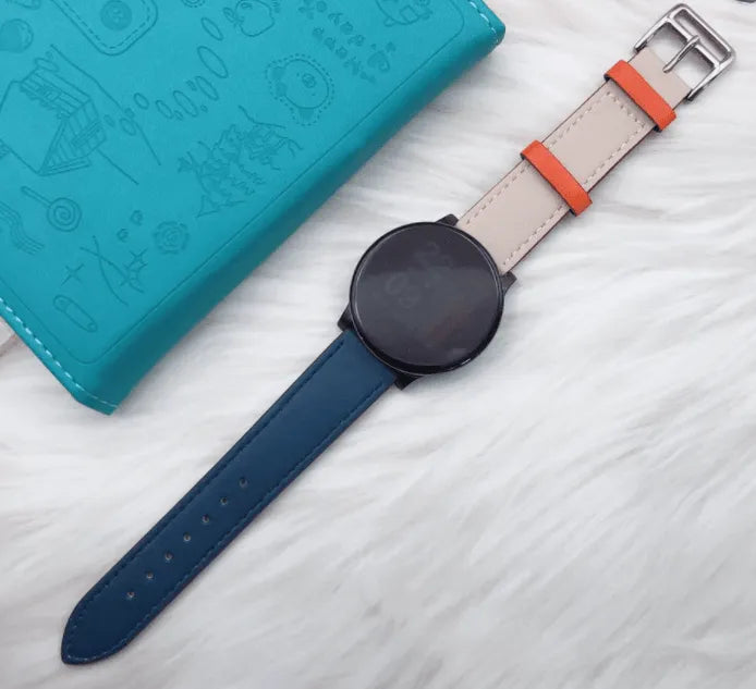 Amazfit Active Duo Lederarmband (Weiß/ Dunkel Blau)