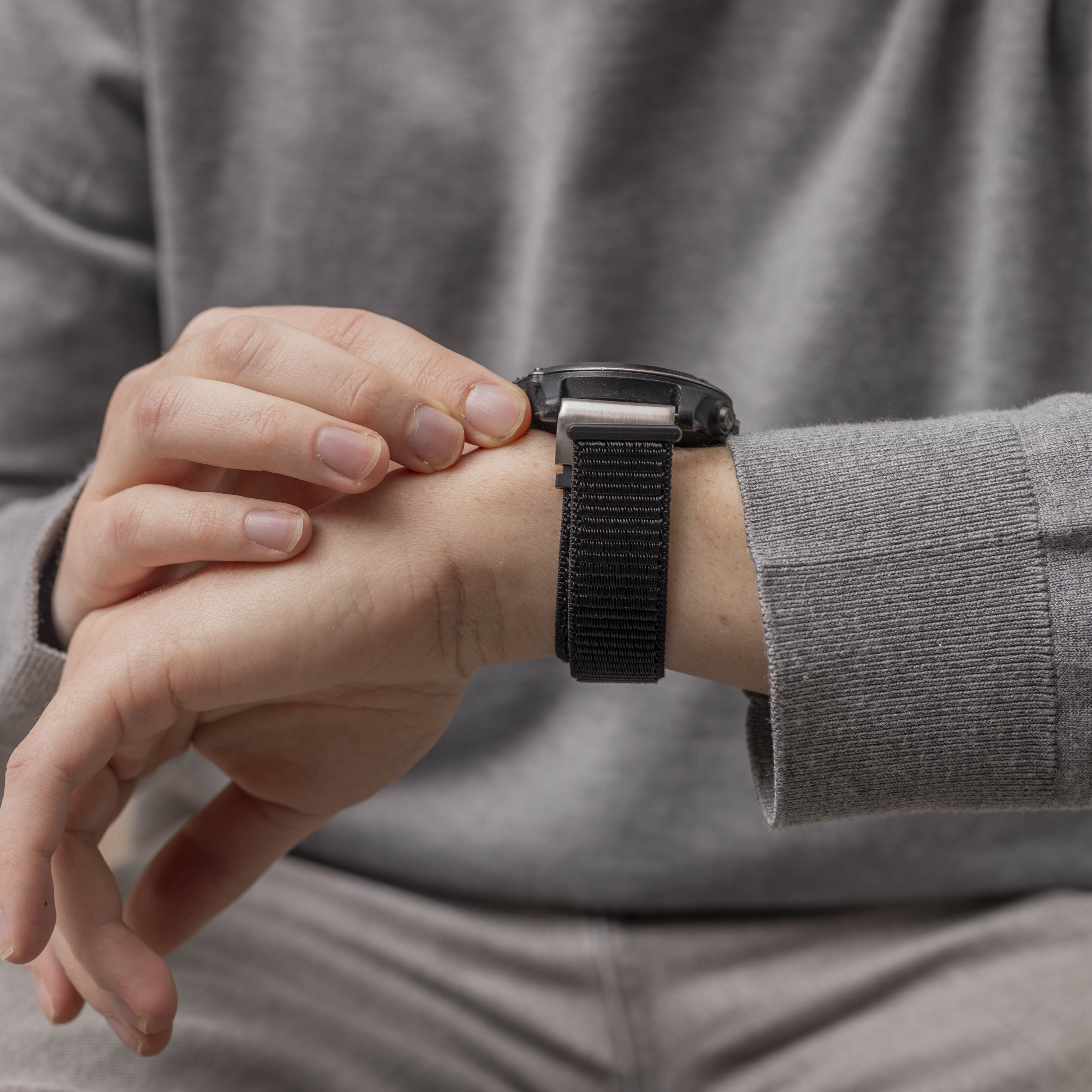 Garmin Fenix 5x / 6x Nylonarmband (Schwarz)