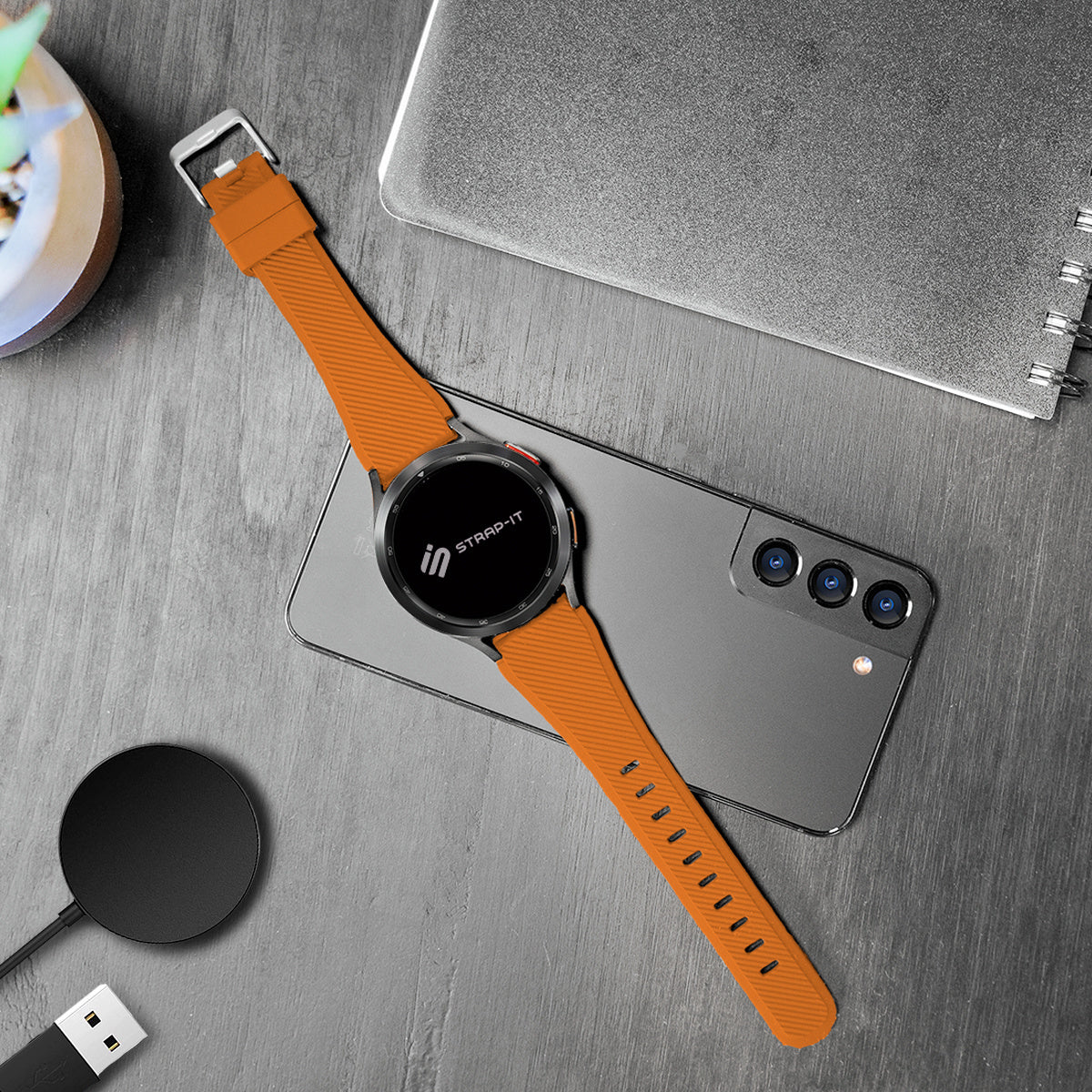 Oppo Watch S Twill Silicone Strap (Orange)