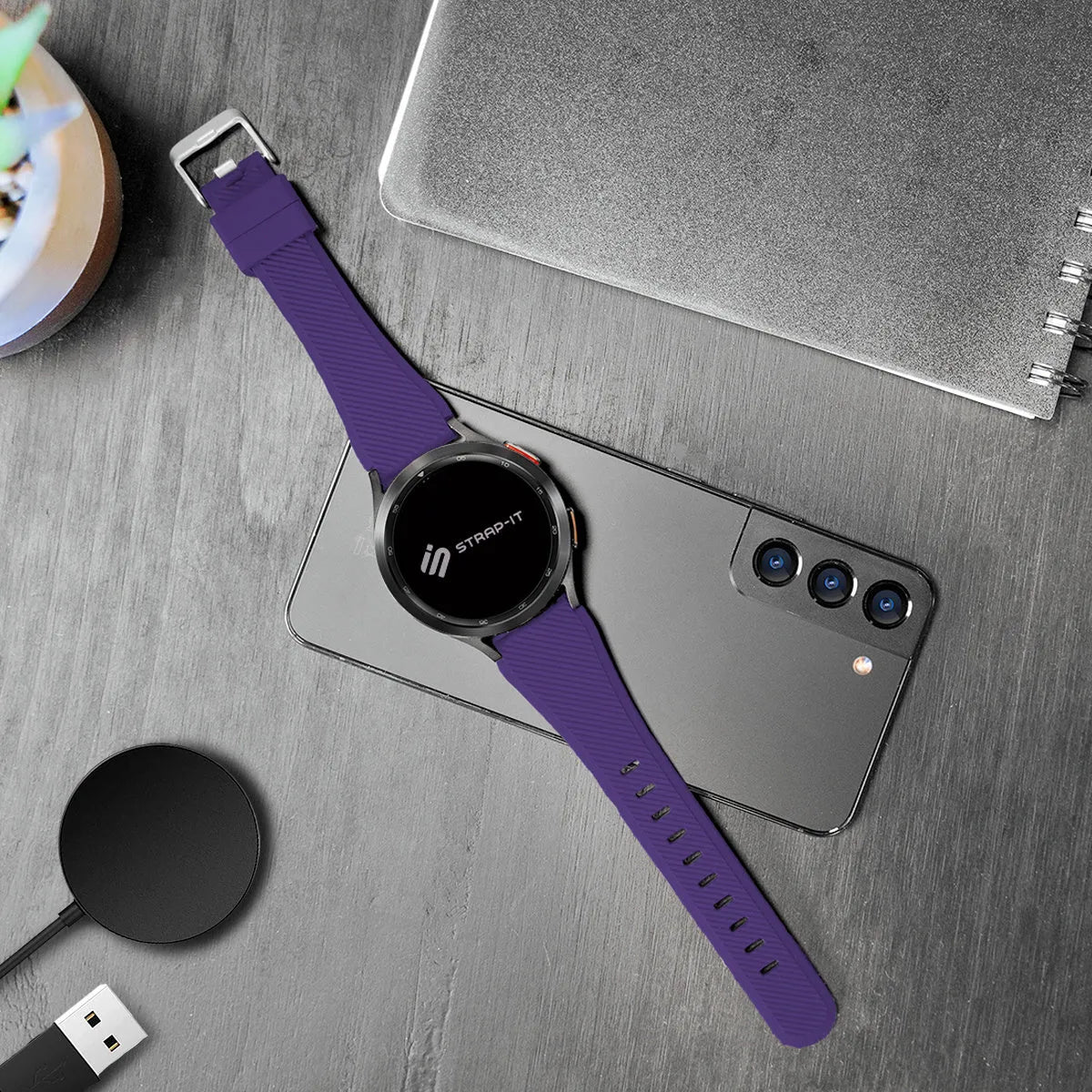 Amazfit Bip U (Pro) Twill Silicone Strap (Purple)