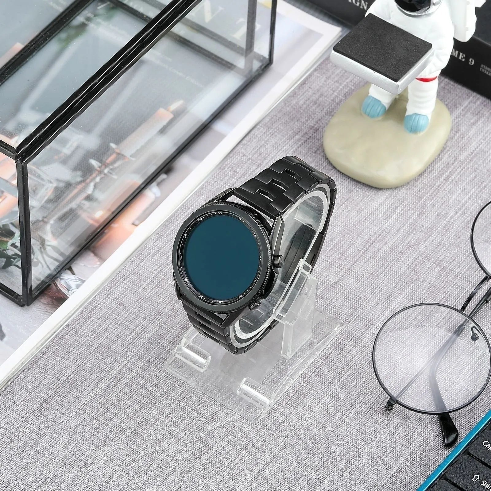 Oppo Watch X2 Gebürstetes Titanarmband (flacher Verschluss) (Schwarz)